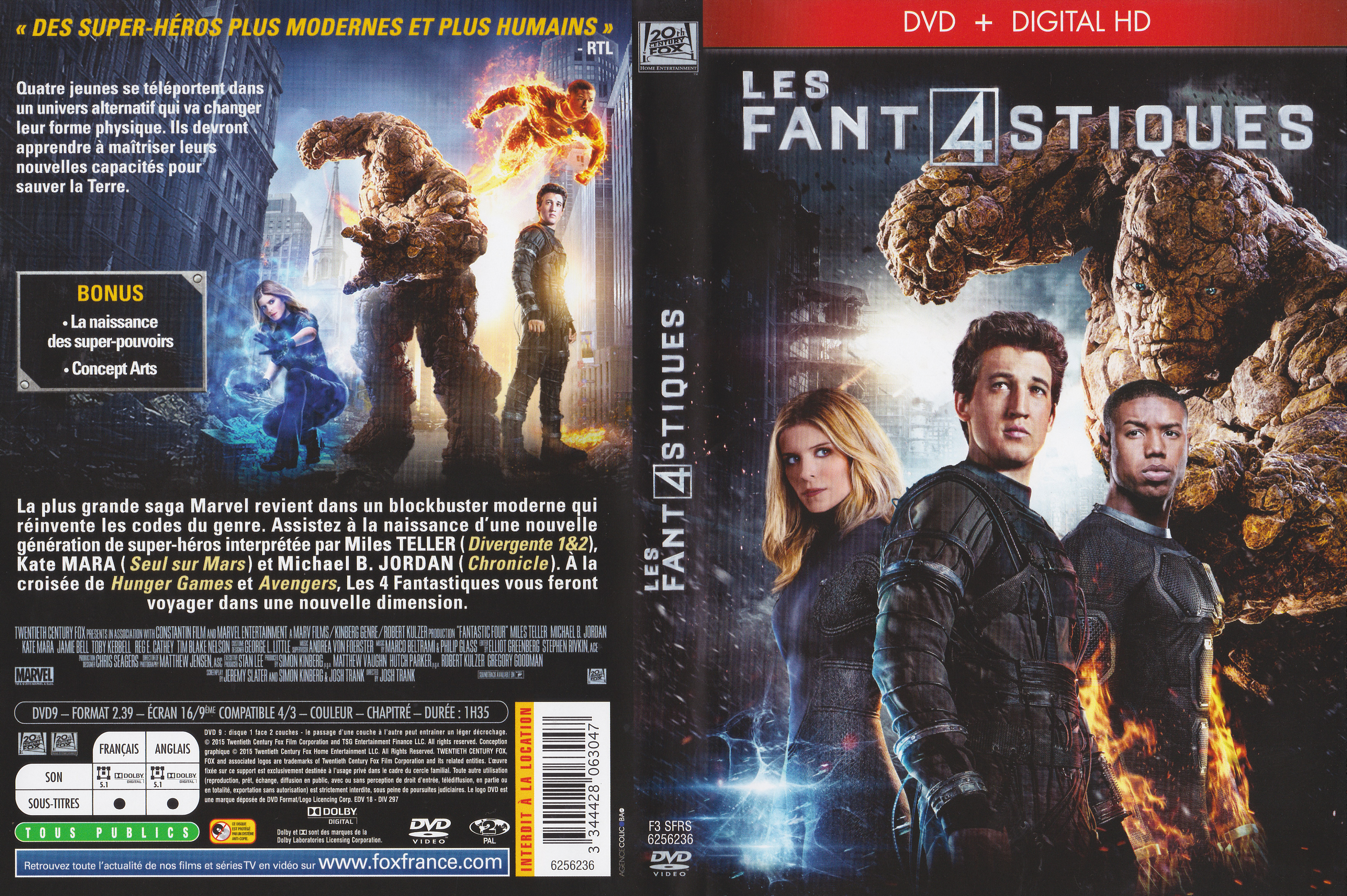 Jaquette DVD Les Quatre Fantastiques (2015) v2