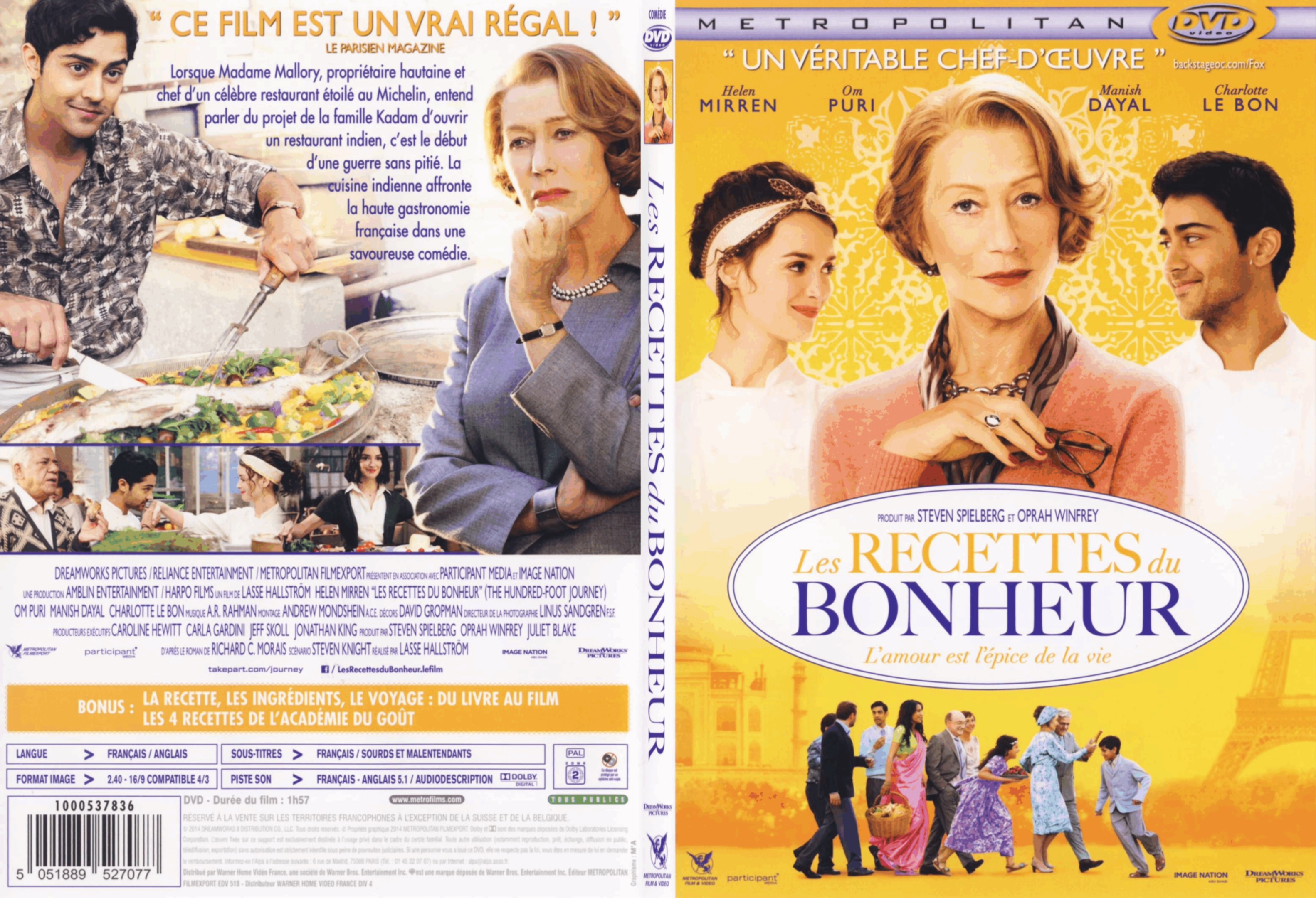 Jaquette DVD Les Recettes du Bonheur - SLIM
