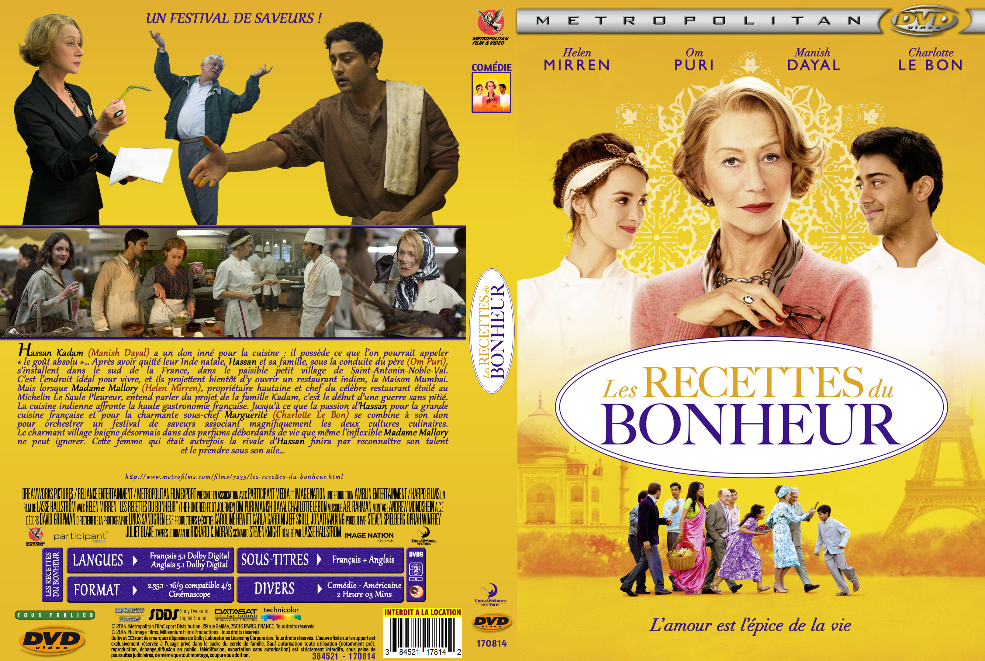 Jaquette DVD Les Recettes du Bonheur custom