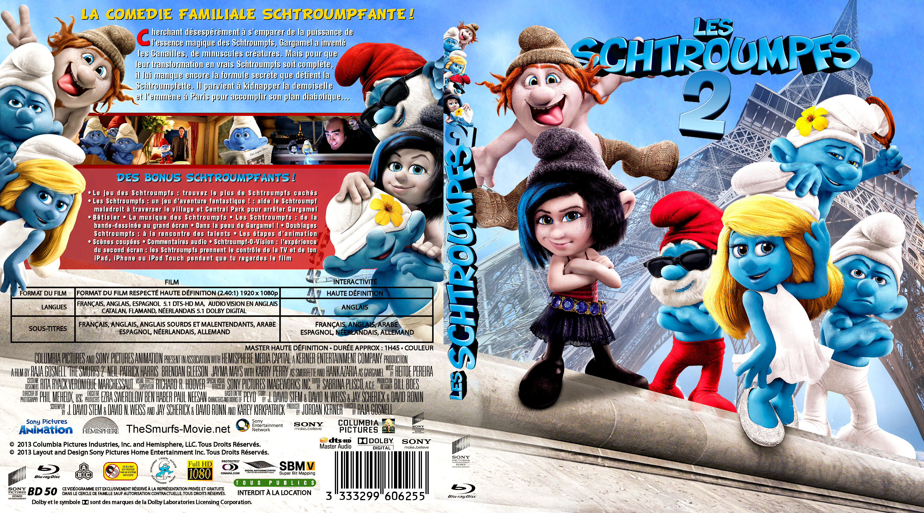 Jaquette DVD Les Schtroumpfs 2 custom (BLU-RAY)