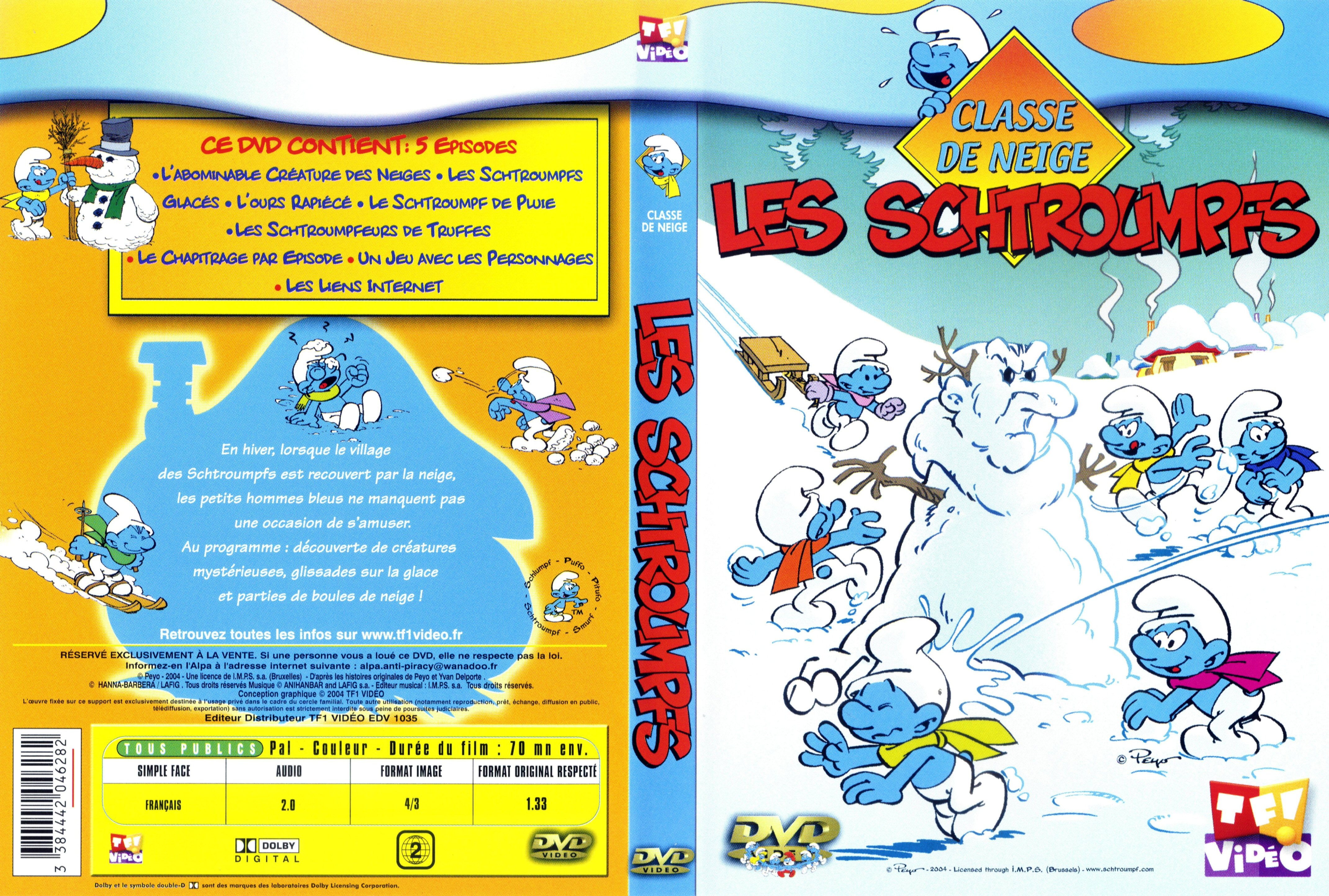 Jaquette DVD Les Schtroumpfs - Classe de neige