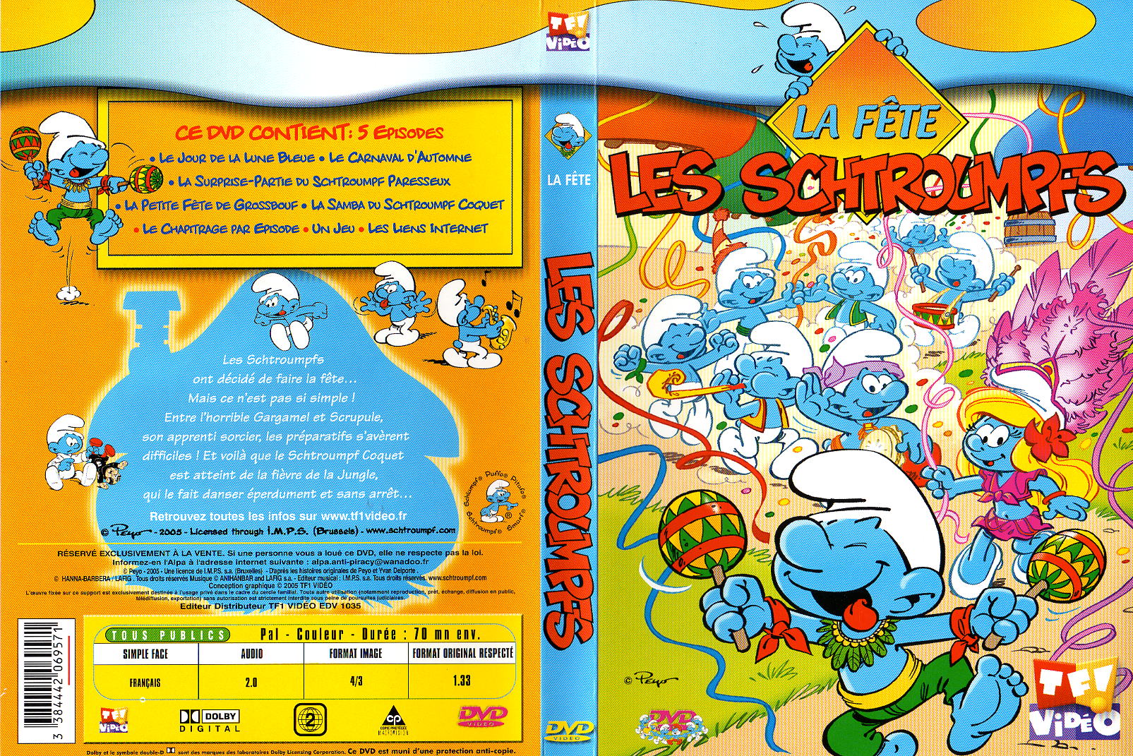 Jaquette DVD Les Schtroumpfs - La fete