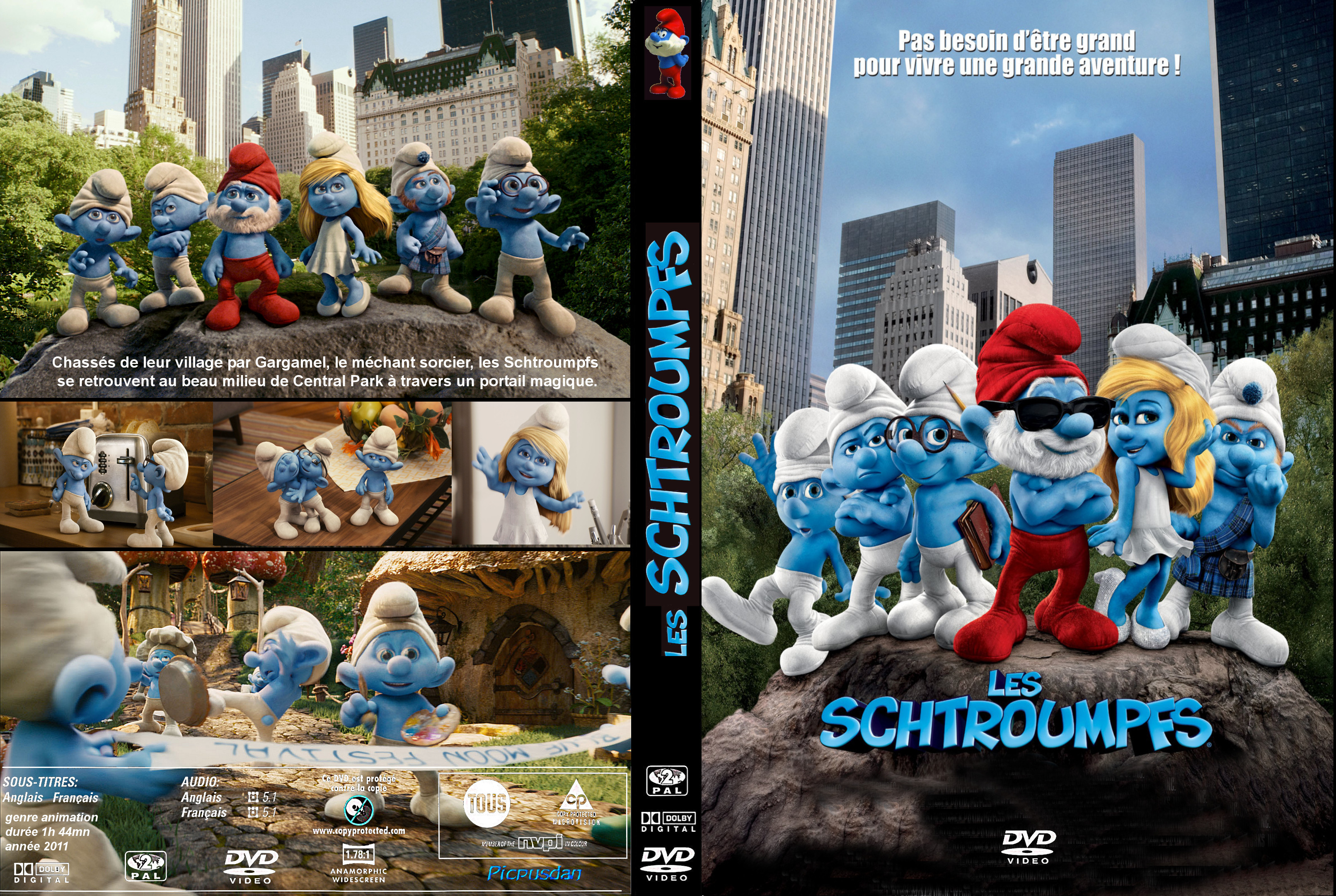 Jaquette DVD Les Schtroumpfs custom