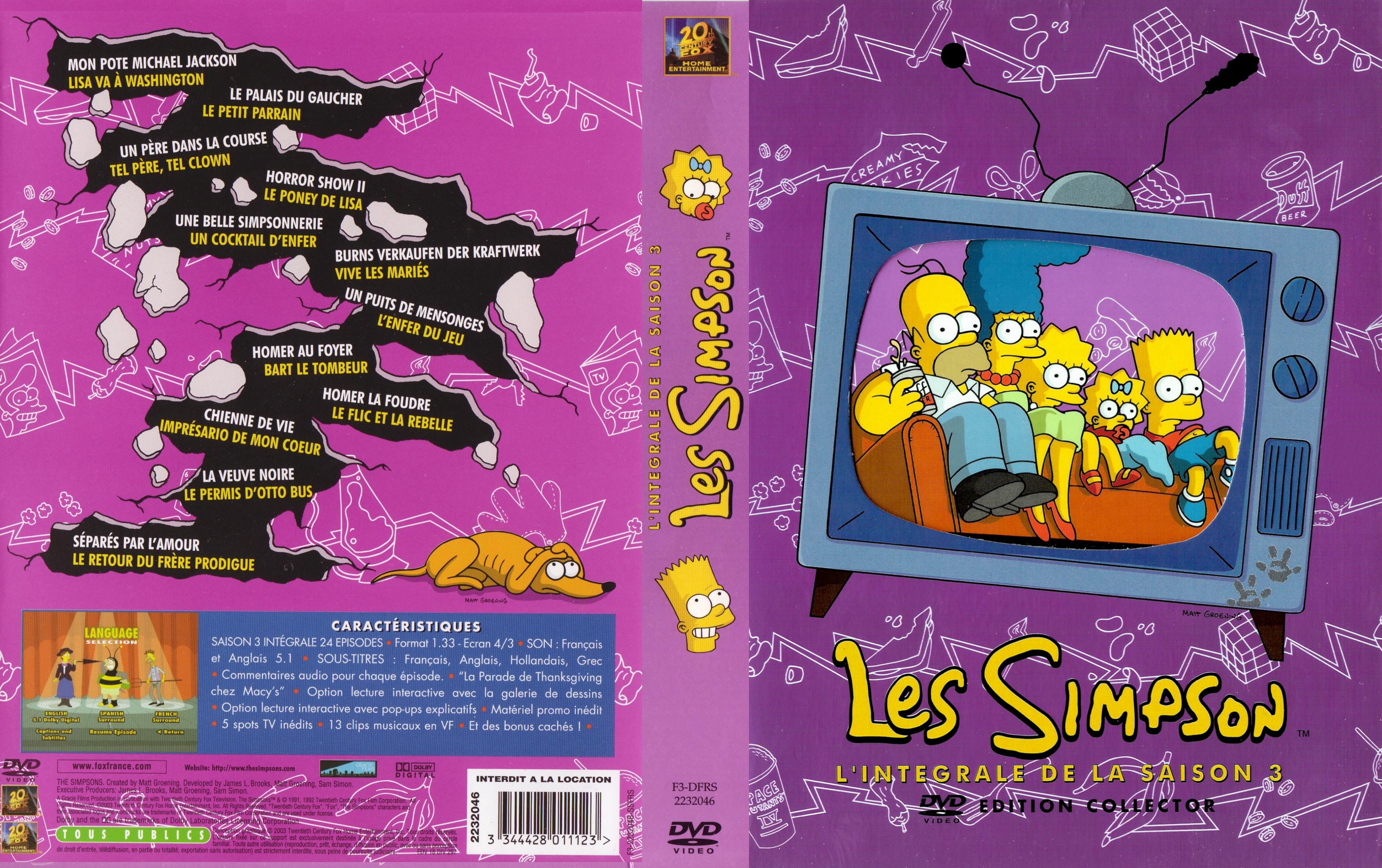 Jaquette DVD Les Simpson Saison 03 v2