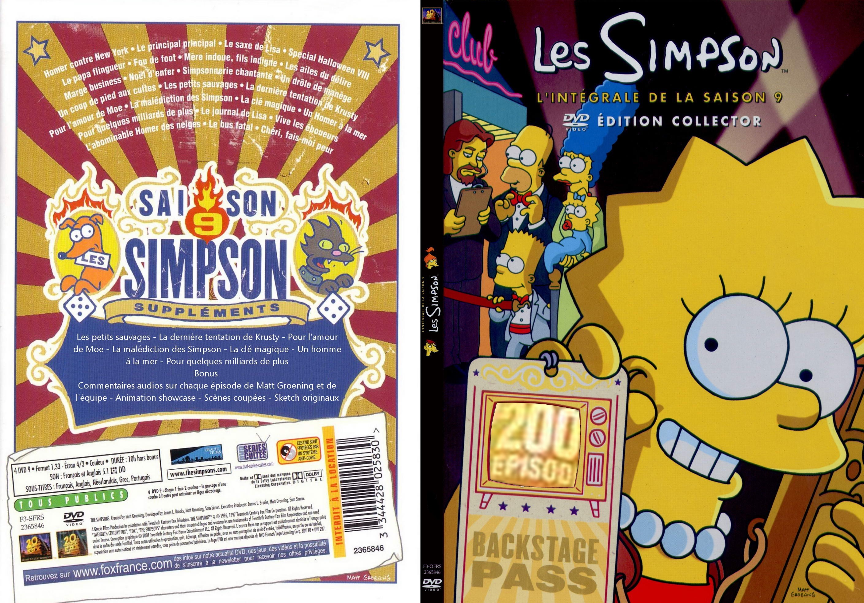 Jaquette DVD Les Simpson Saison 09 - SLIM