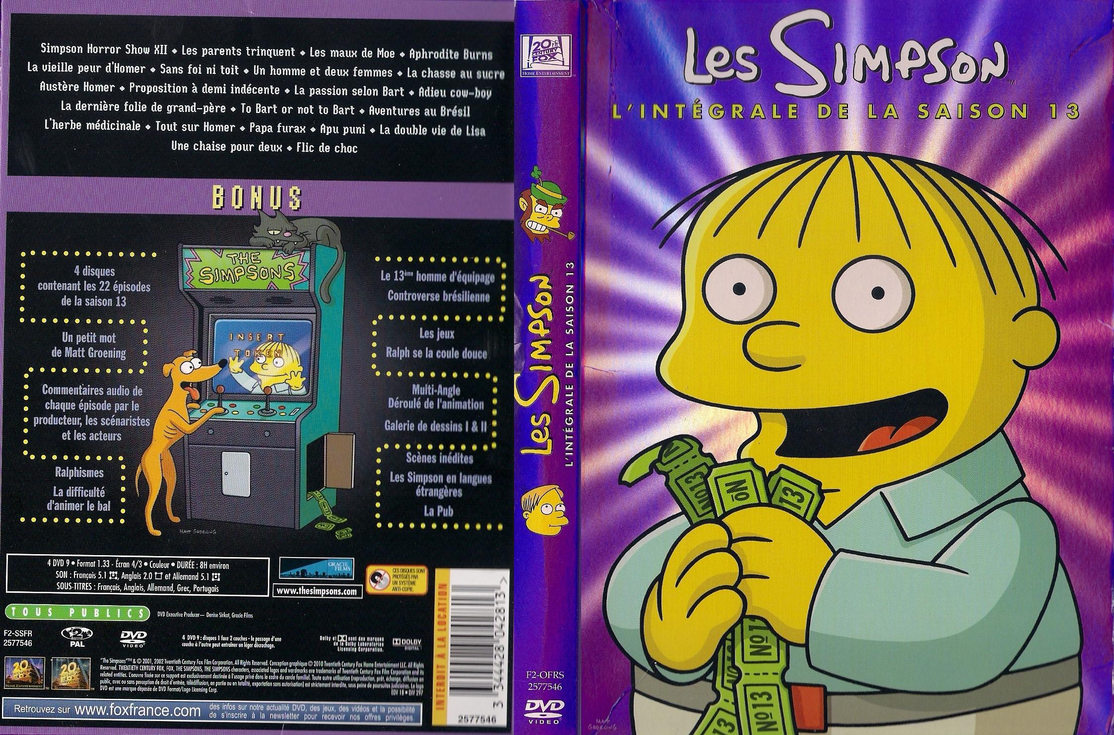 Jaquette DVD Les Simpson Saison 13