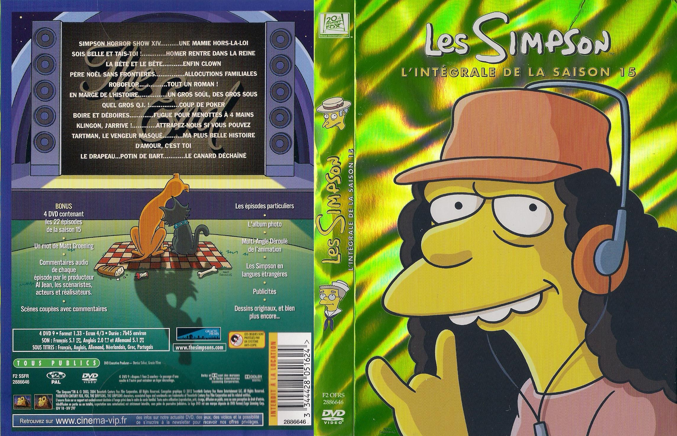 Jaquette DVD Les Simpson Saison 15