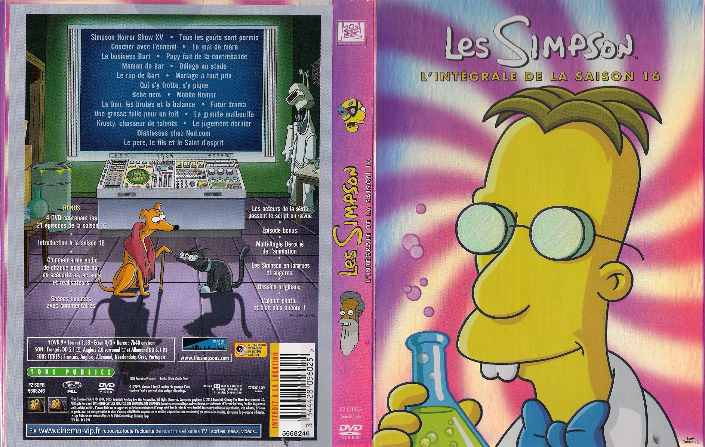 Jaquette DVD Les Simpson Saison 16