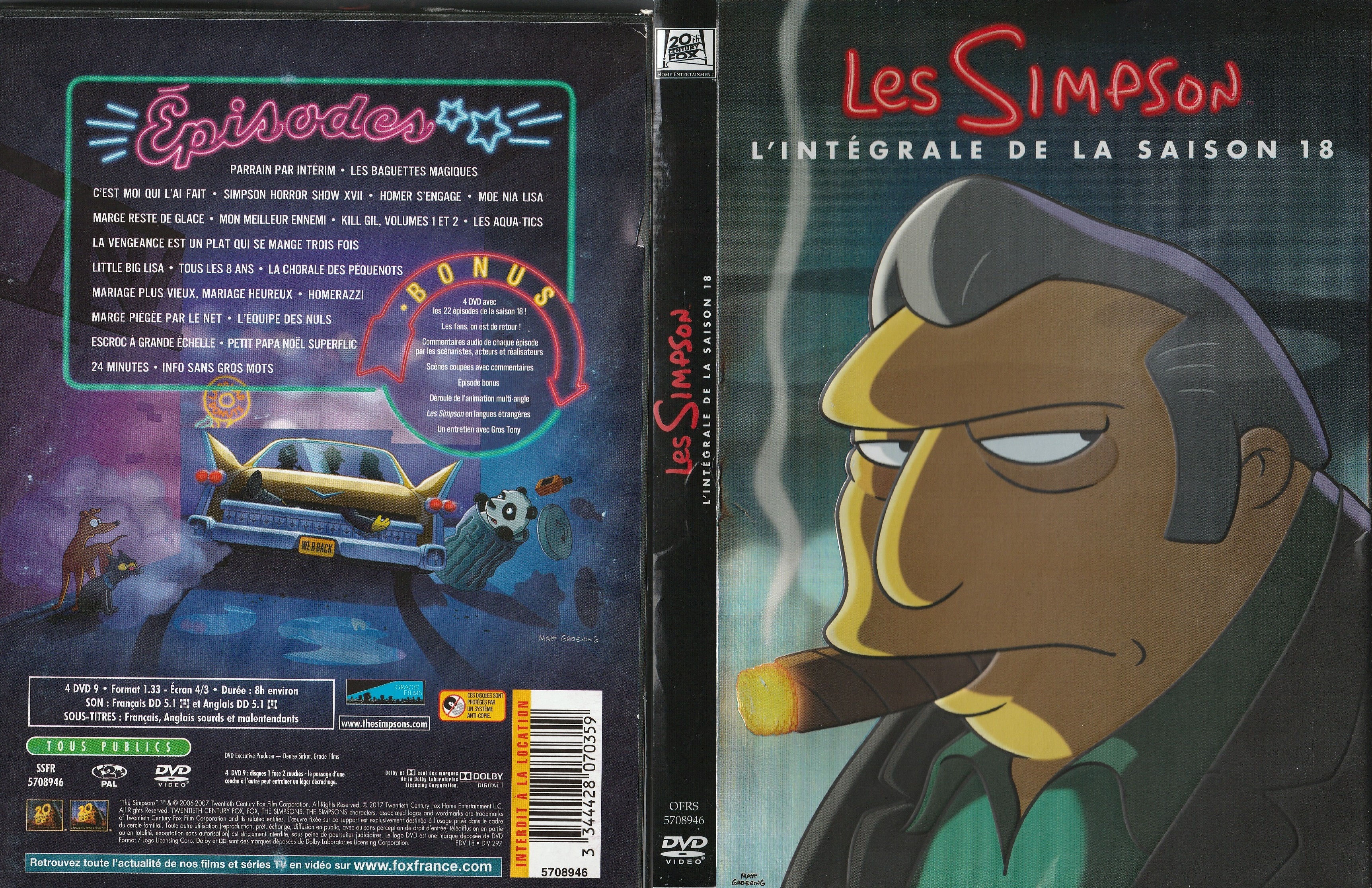 Jaquette DVD Les Simpson Saison 18