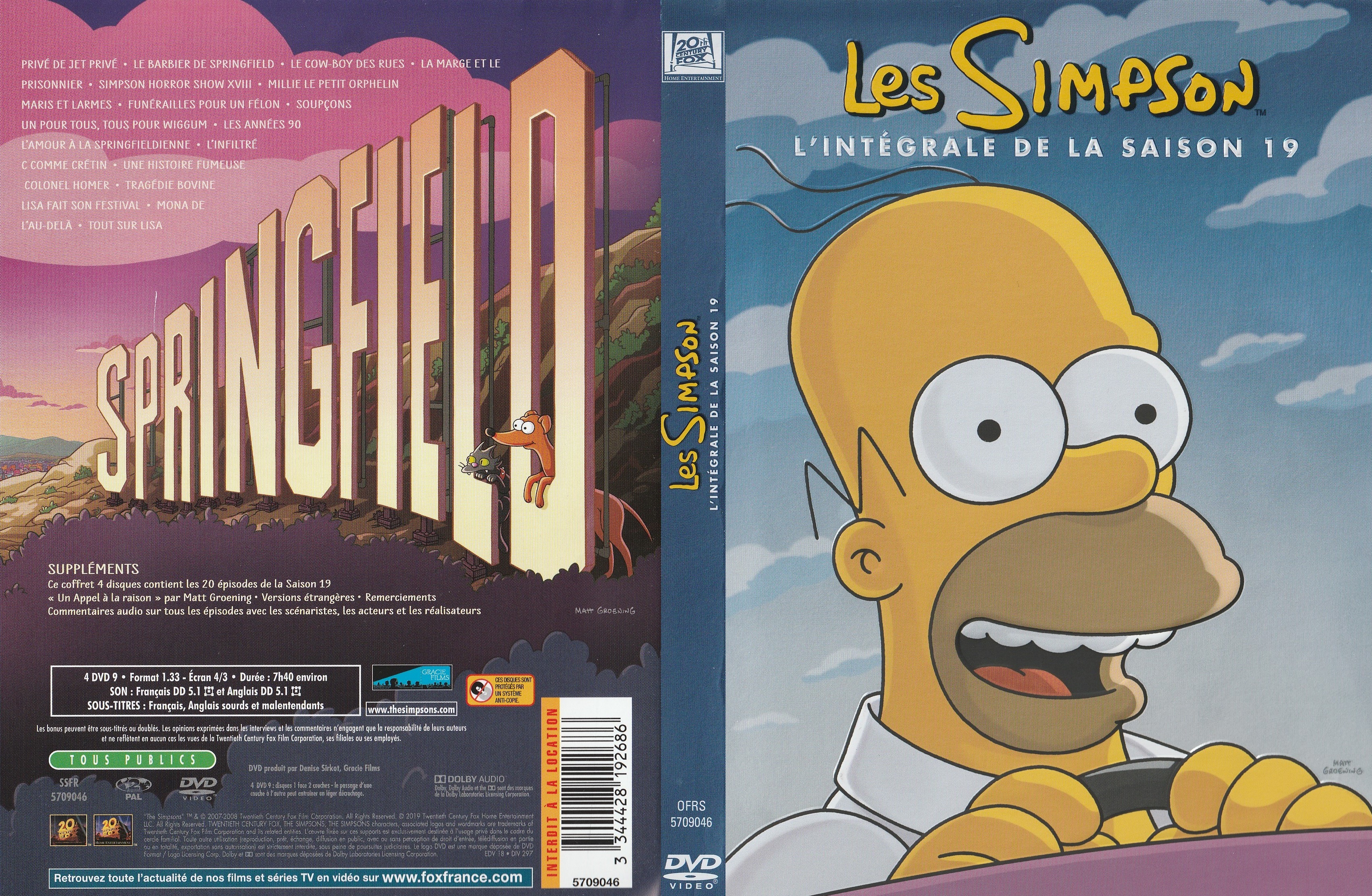 Jaquette DVD Les Simpson Saison 19