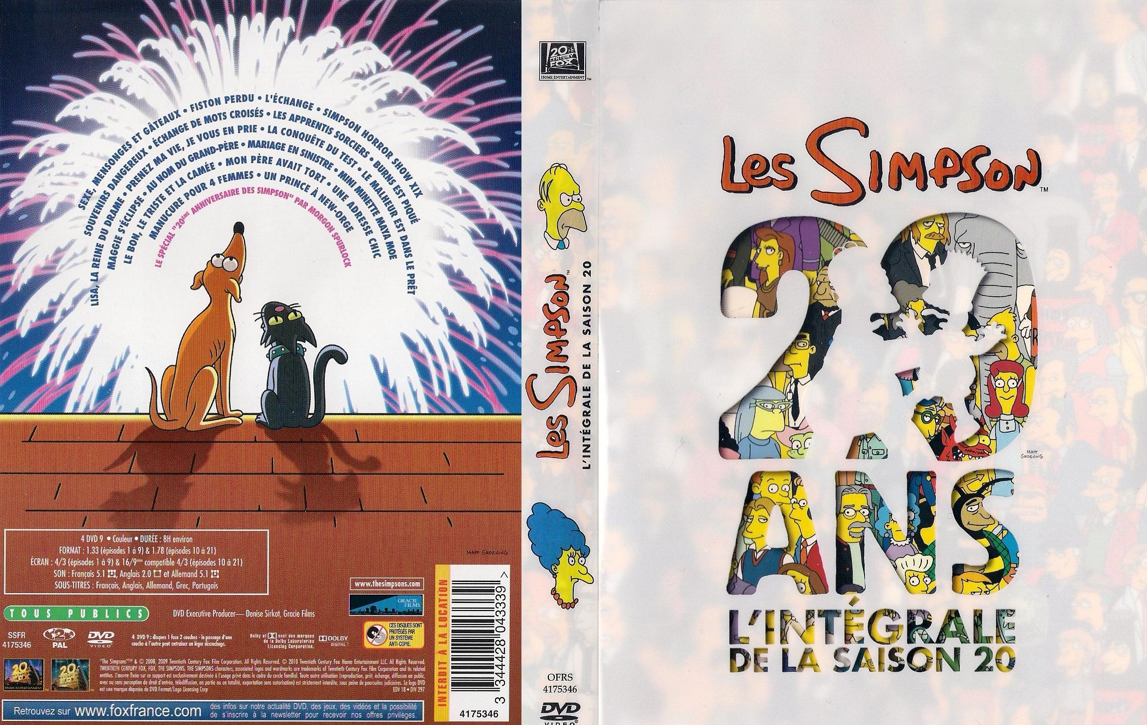 Jaquette DVD Les Simpson Saison 20