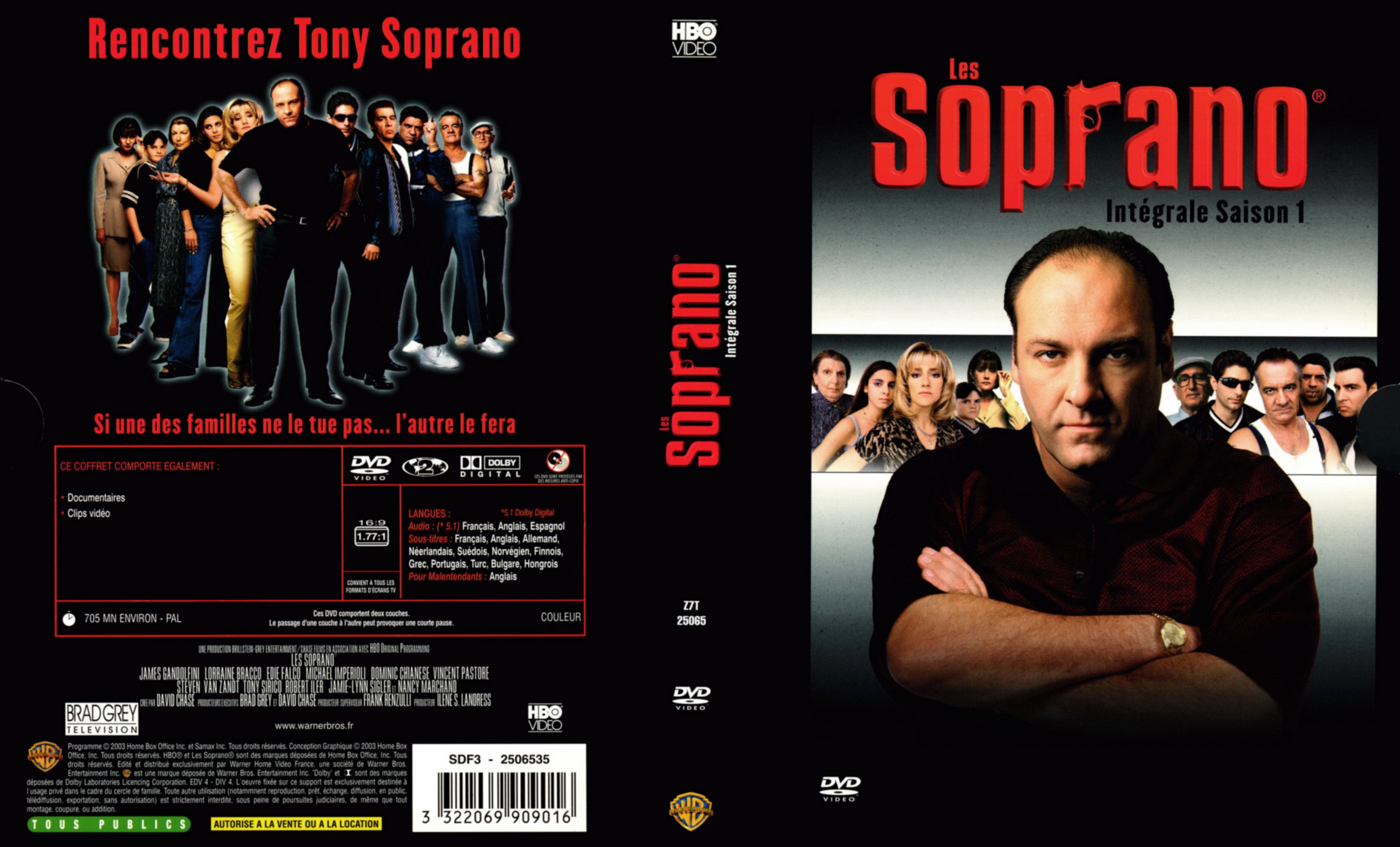 Jaquette DVD Les Soprano Saison 1 COFFRET