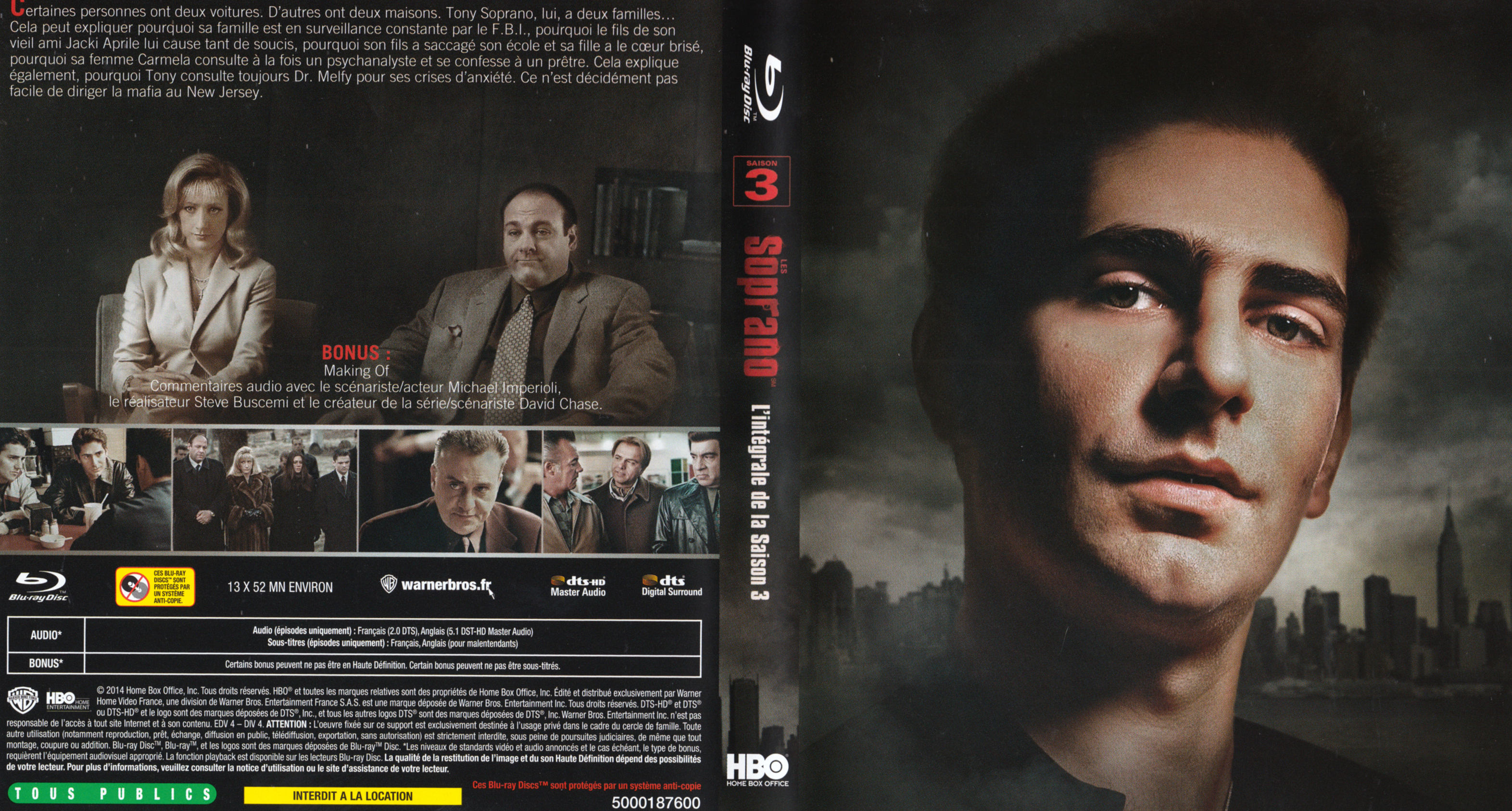 Jaquette DVD Les Soprano Saison 3 (BLU-RAY)