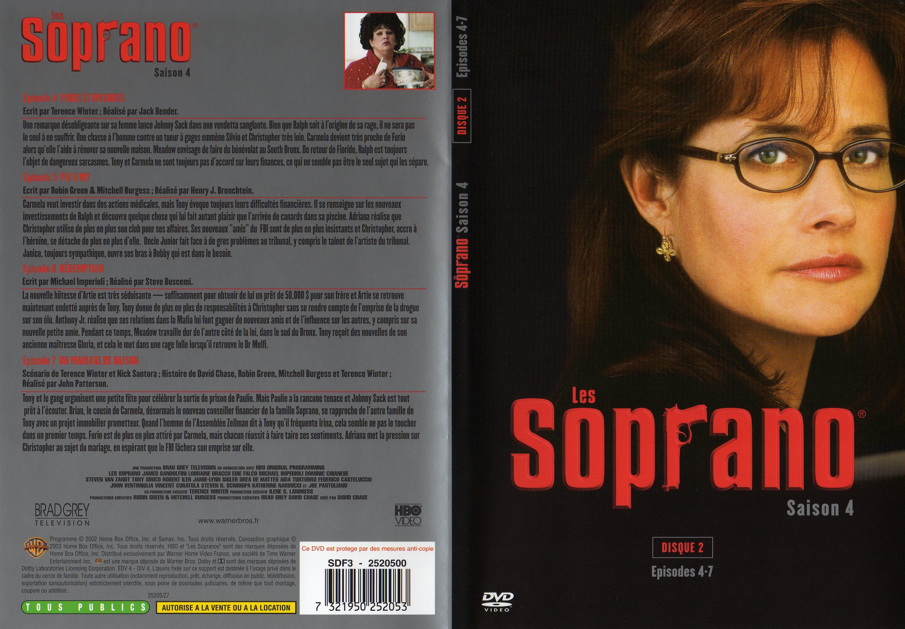 Jaquette DVD Les Soprano saison 4 DVD 2