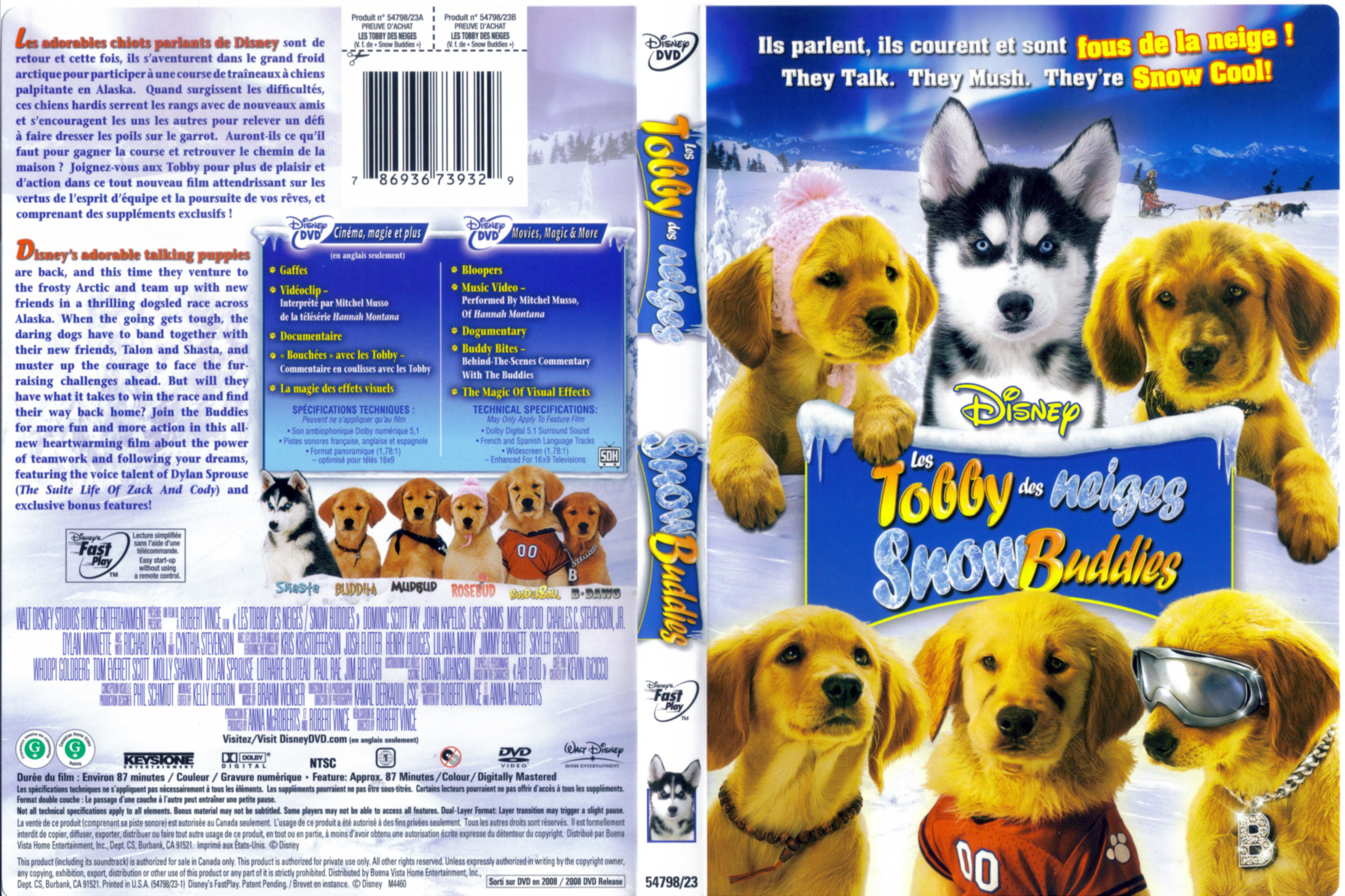 Jaquette DVD Les Tobby des neiges - Snow buddies