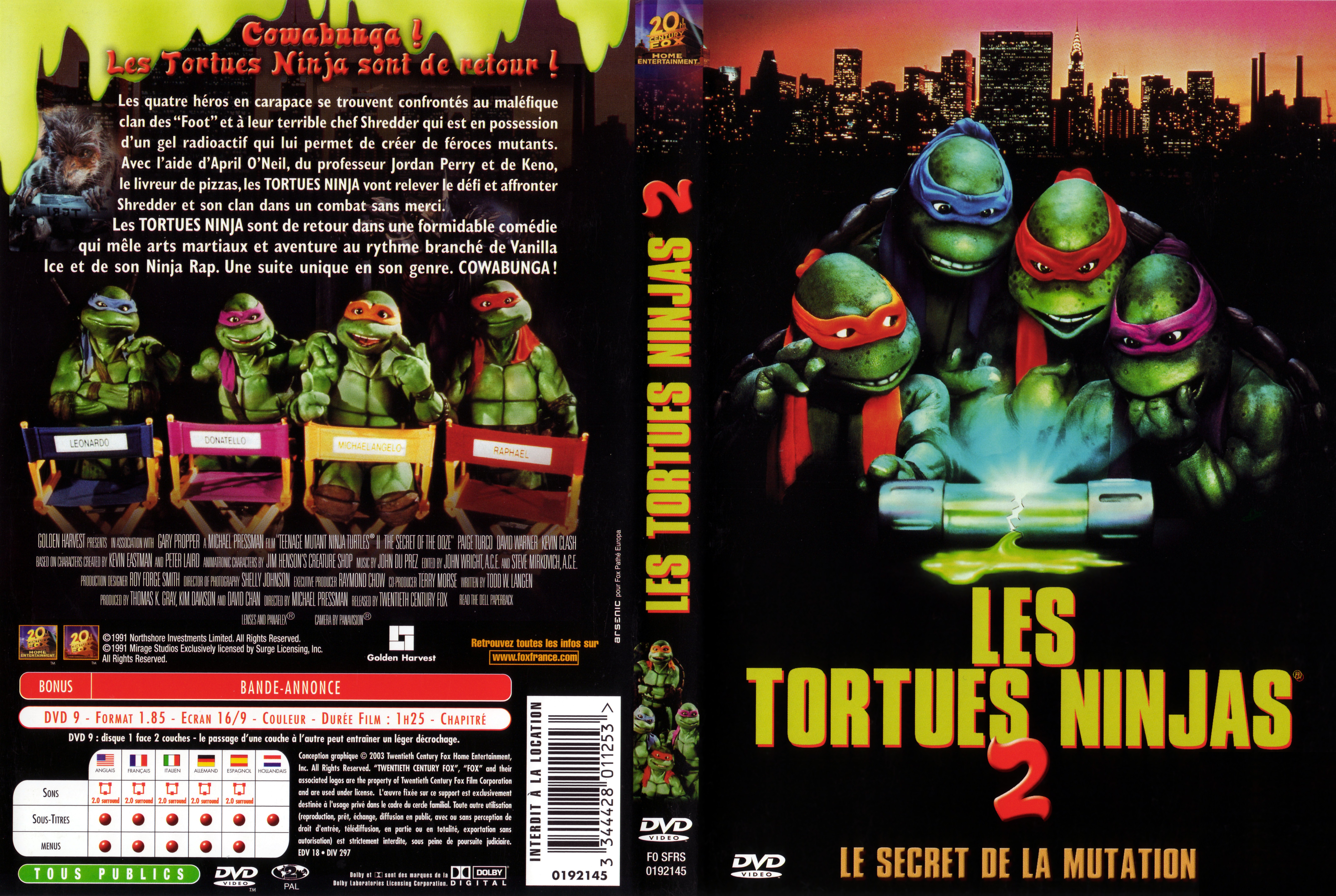 Jaquette DVD Les Tortues Ninja 2