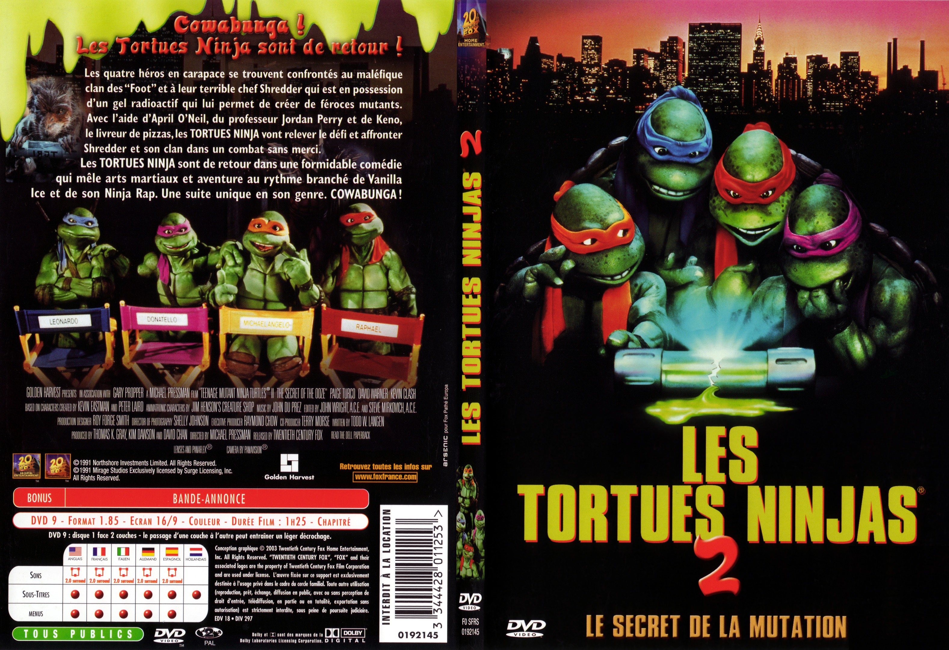 Jaquette DVD Les Tortues Ninja 2 - SLIM v2