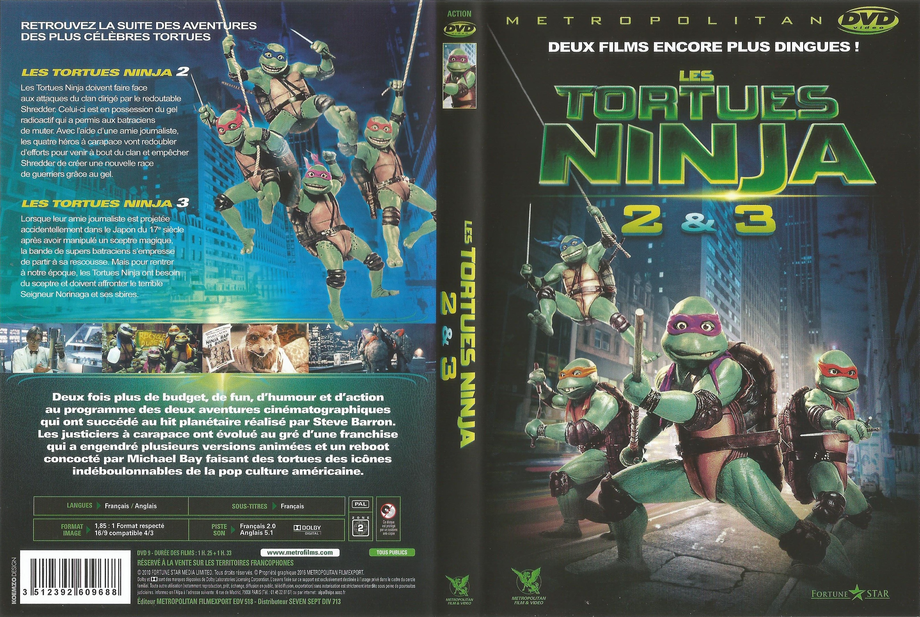 Jaquette DVD Les Tortues Ninja 2 et 3