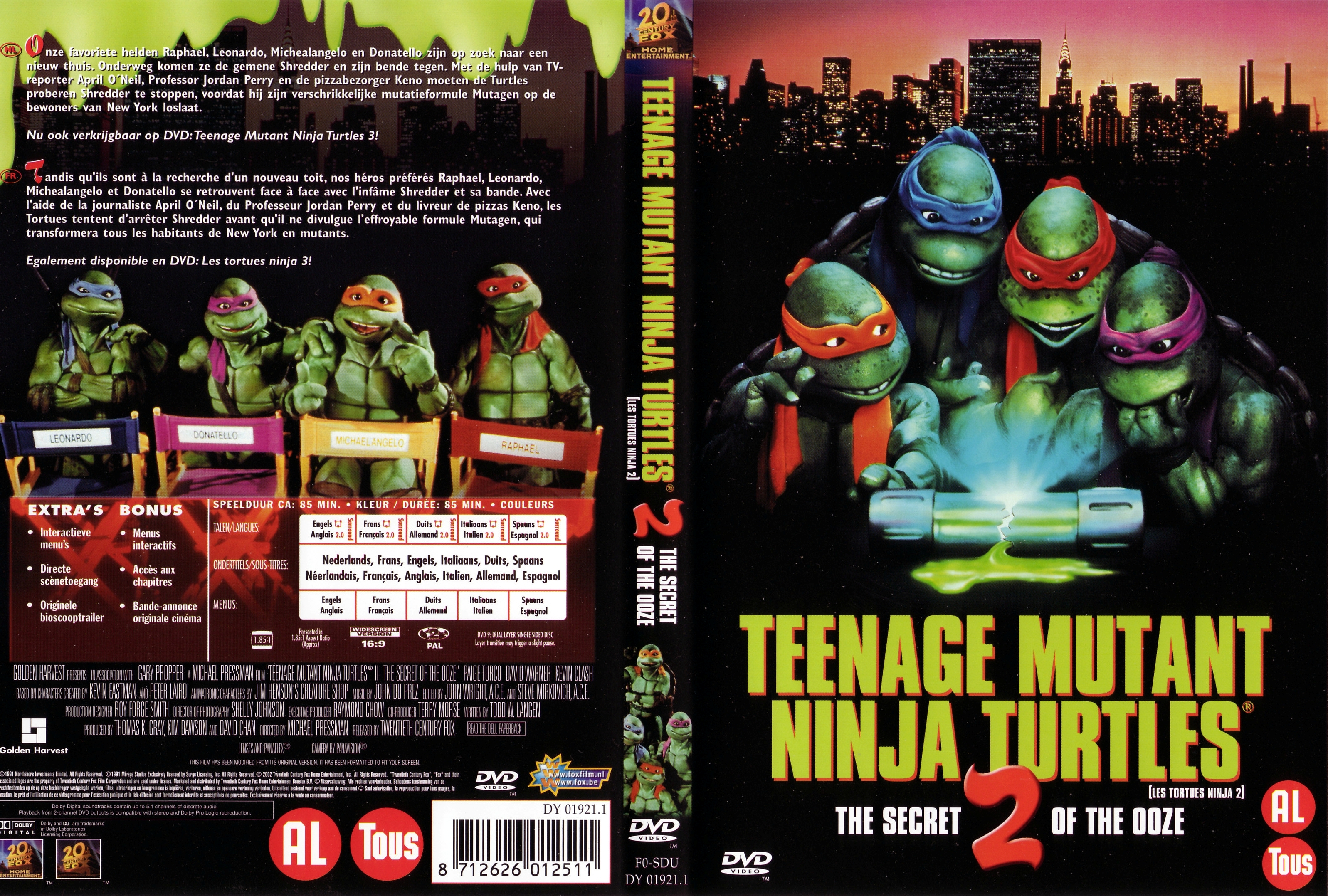 Jaquette DVD Les Tortues Ninja 2 v2