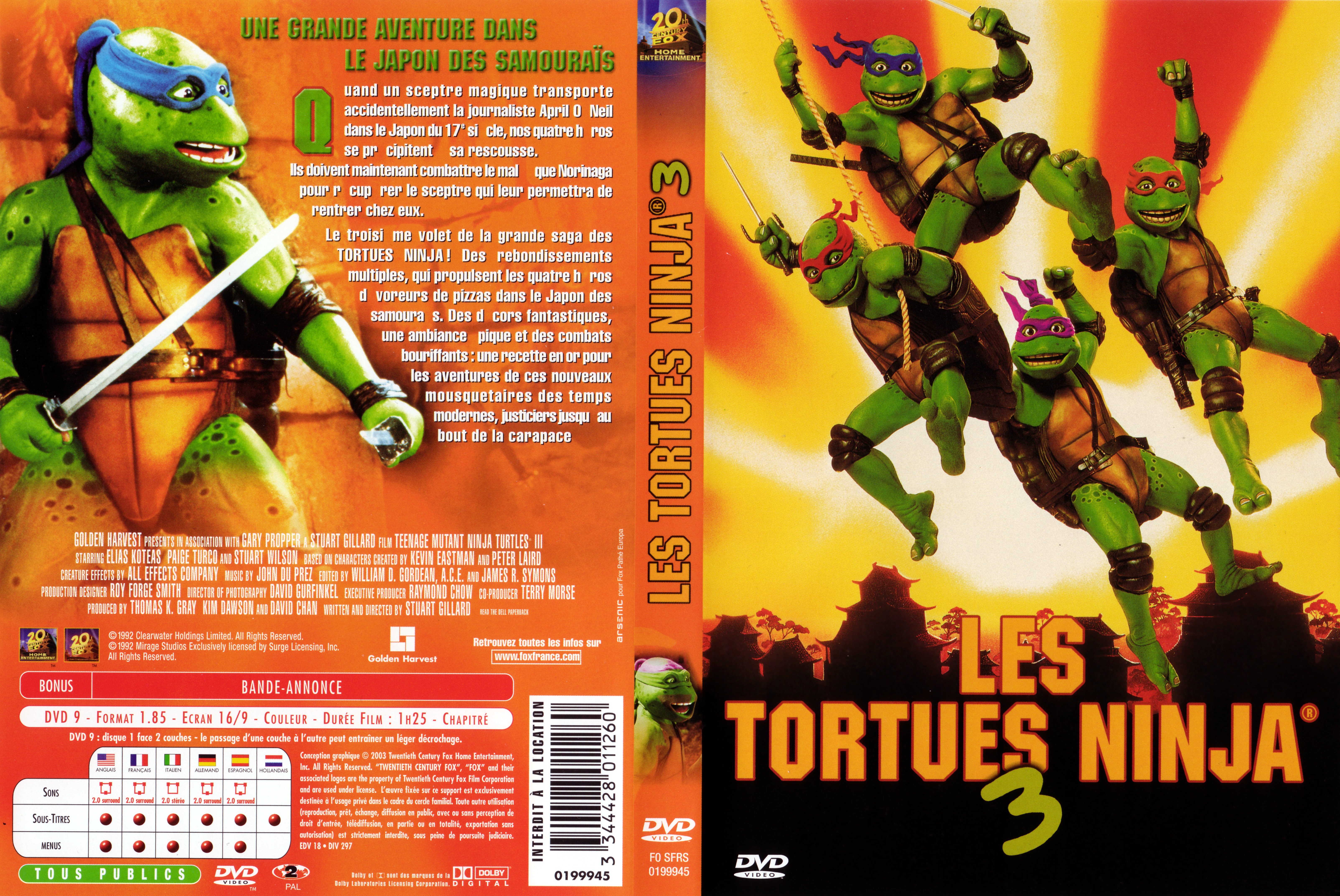 Jaquette DVD Les Tortues Ninja 3 v2