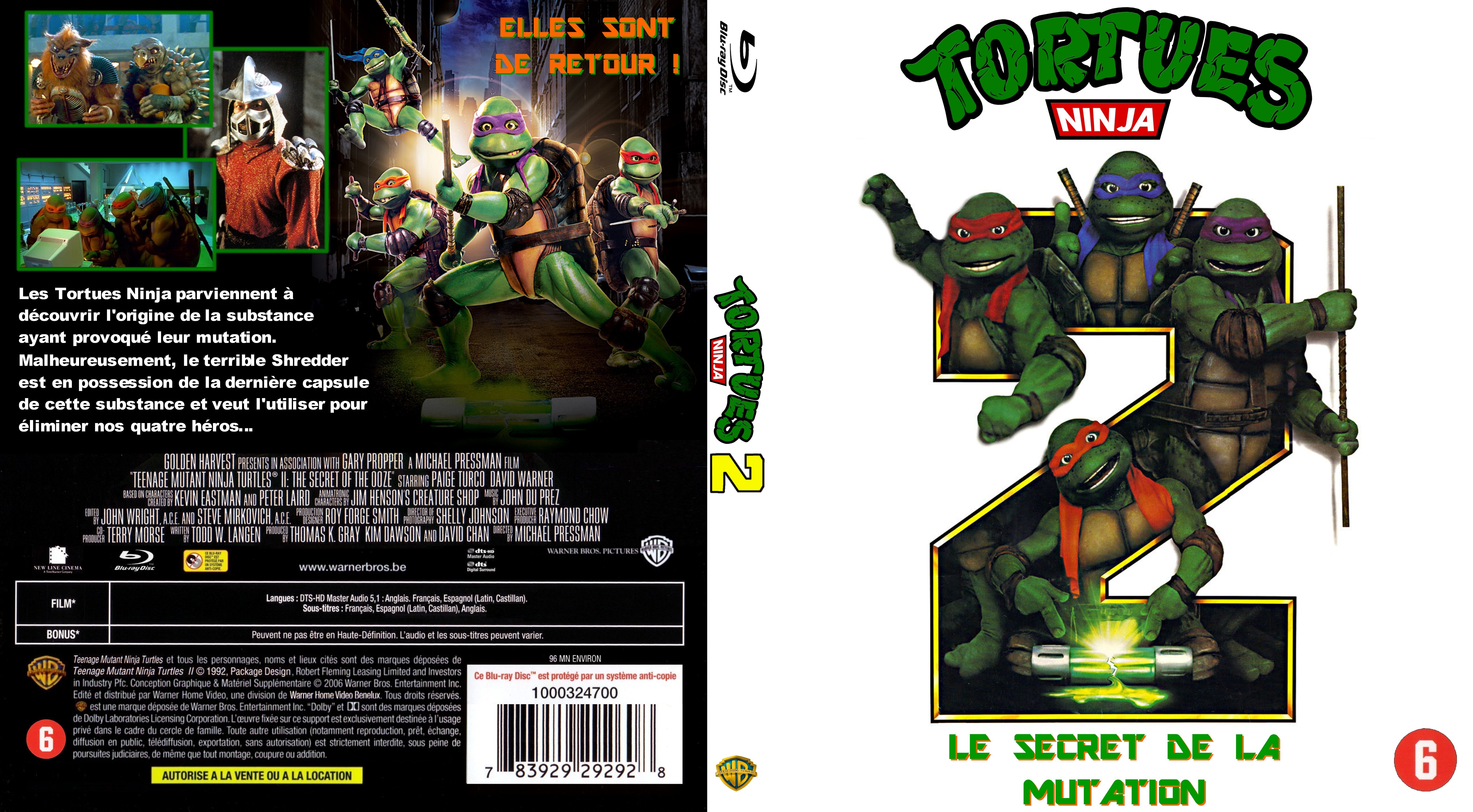 Jaquette DVD Les Tortues Ninja  2 custom (BLU-RAY)
