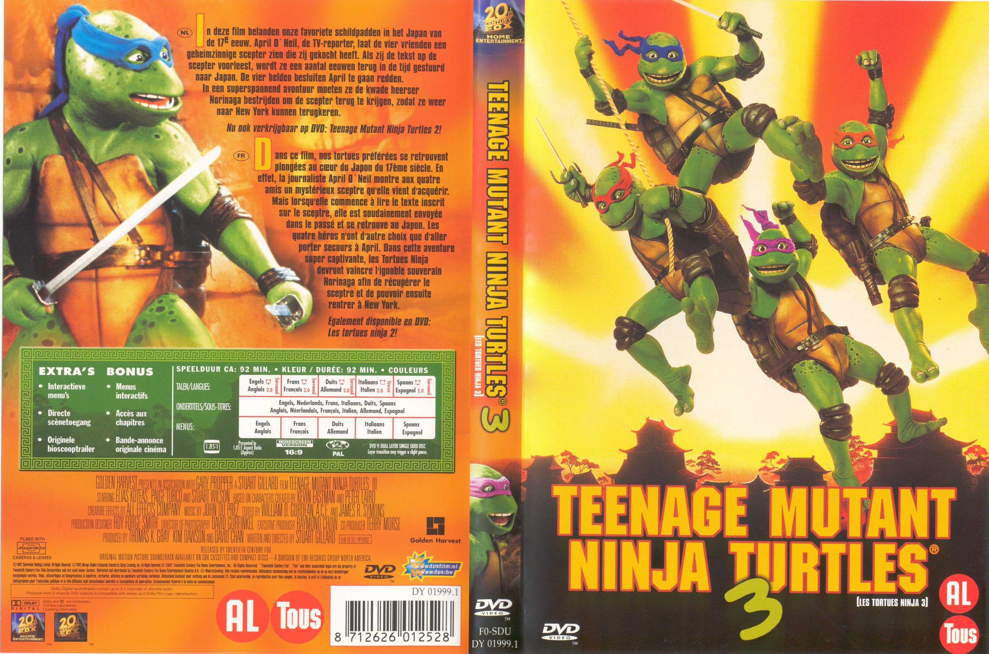 Jaquette DVD Les Tortues Ninja  3