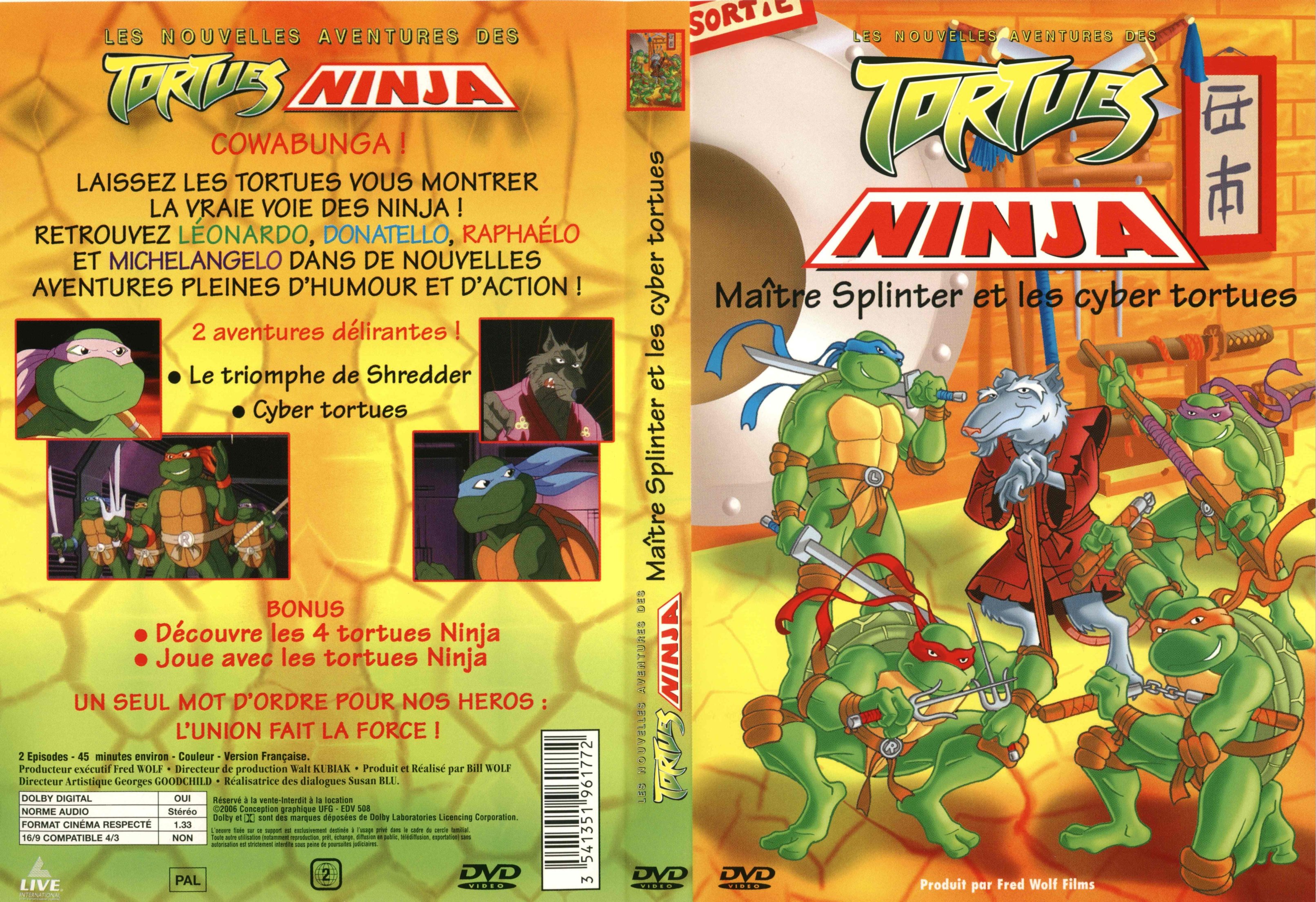 Jaquette DVD Les Tortues Ninja - Maitre Splinter et les cyber tortues