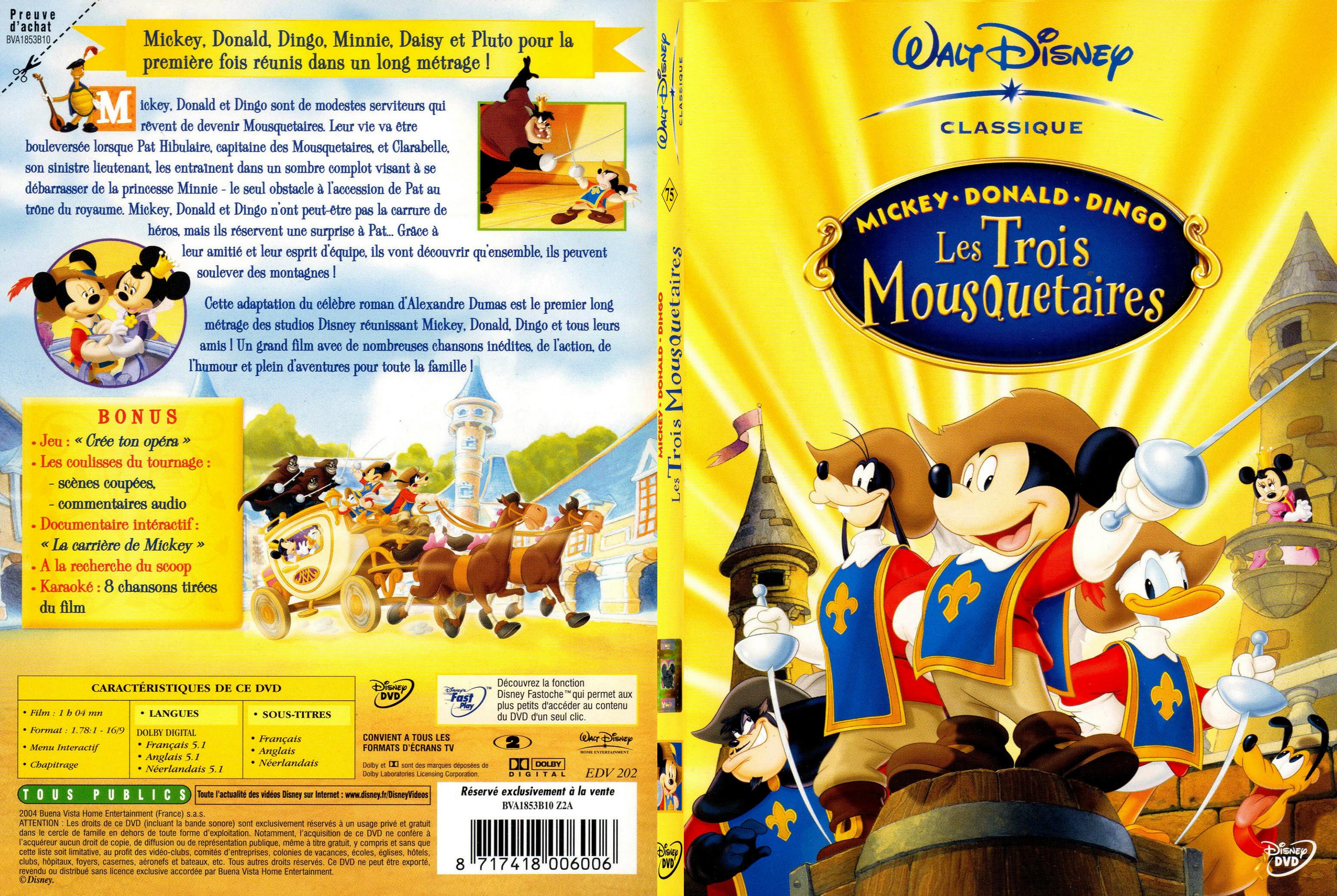 Jaquette DVD Les Trois Mousquetaires (Disney) - SLIM