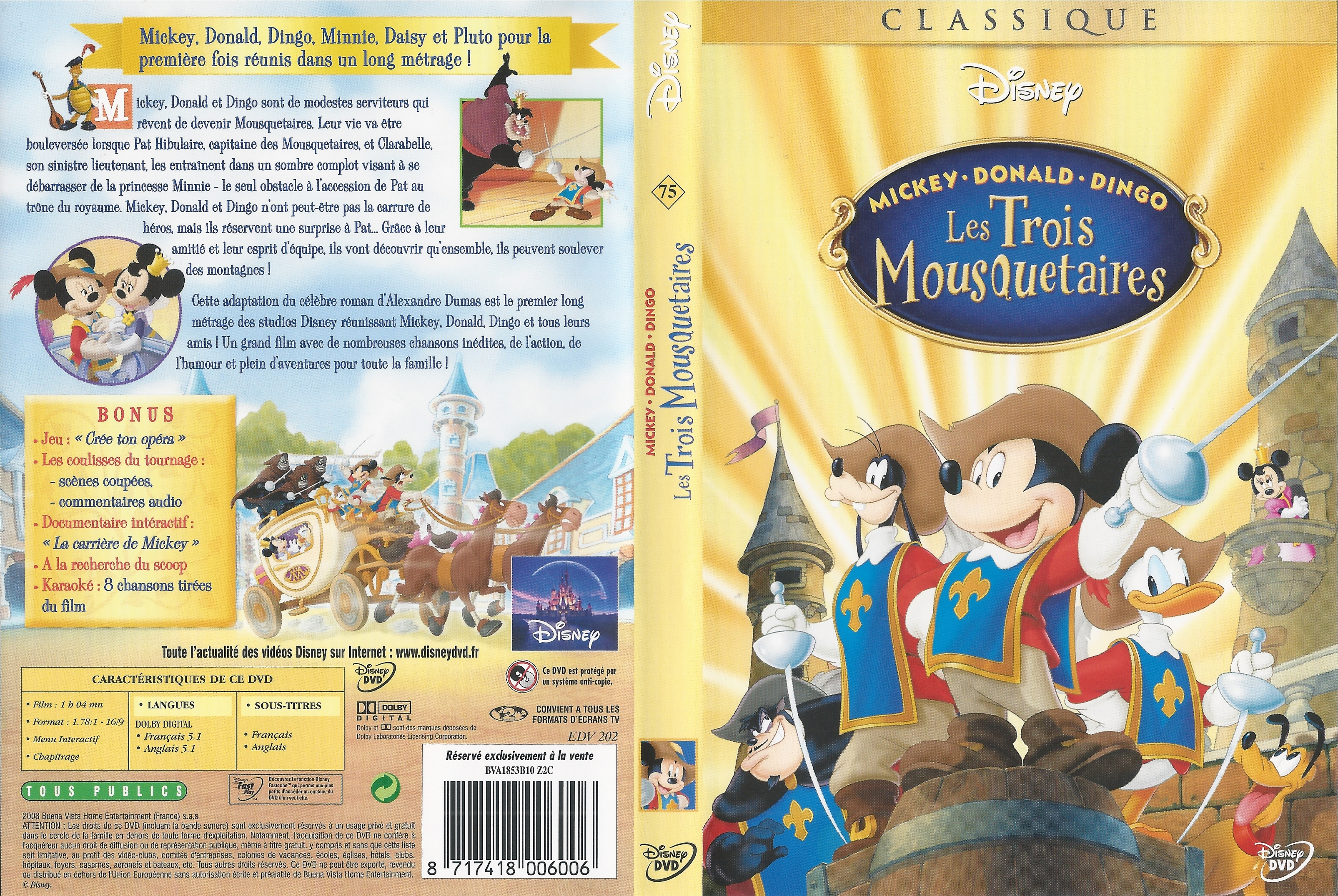 Jaquette DVD Les Trois Mousquetaires (Disney) v2