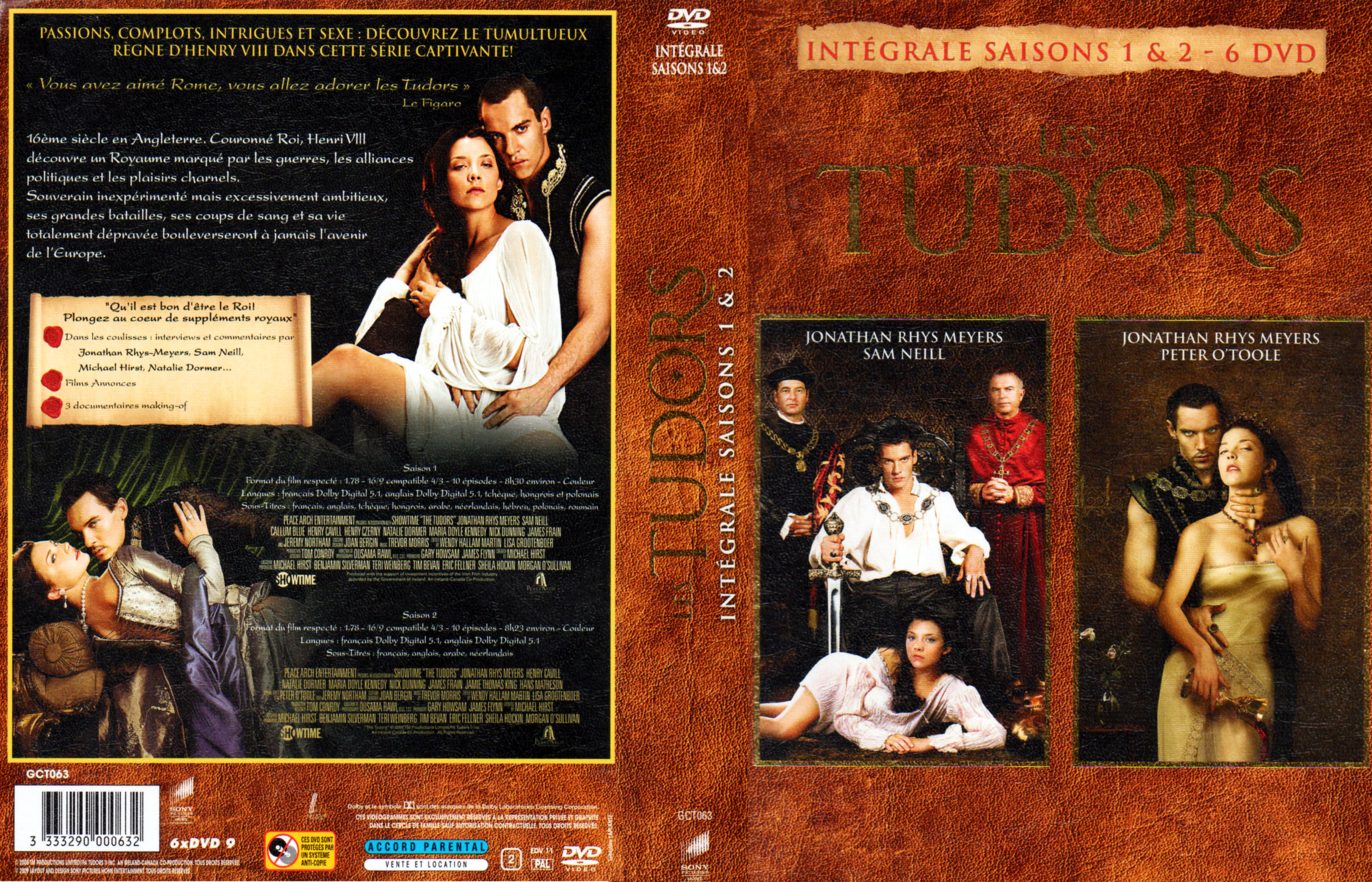 Jaquette DVD Les Tudors saison 1 et 2 COFFRET