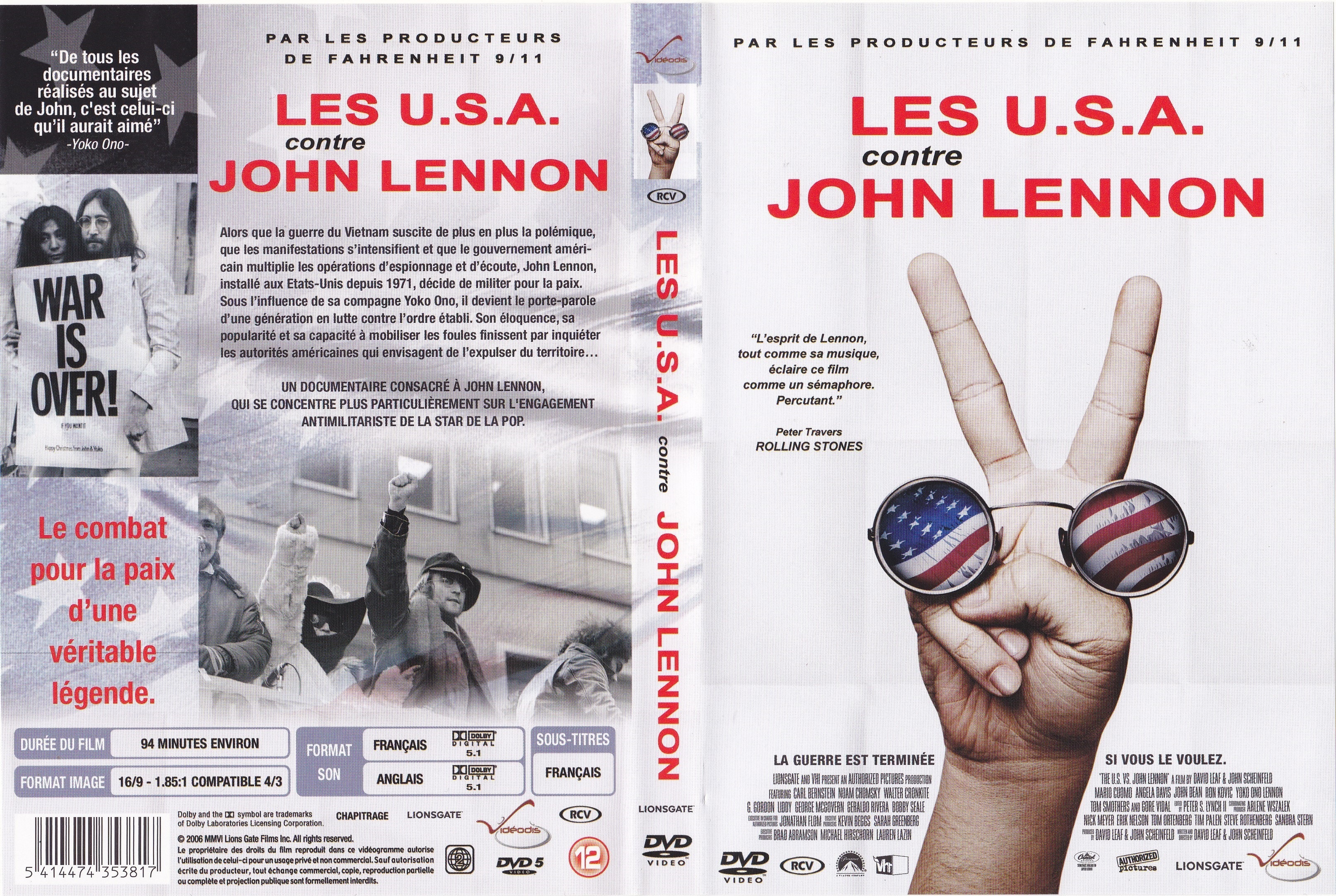 Jaquette DVD Les USA Contre John Lennon