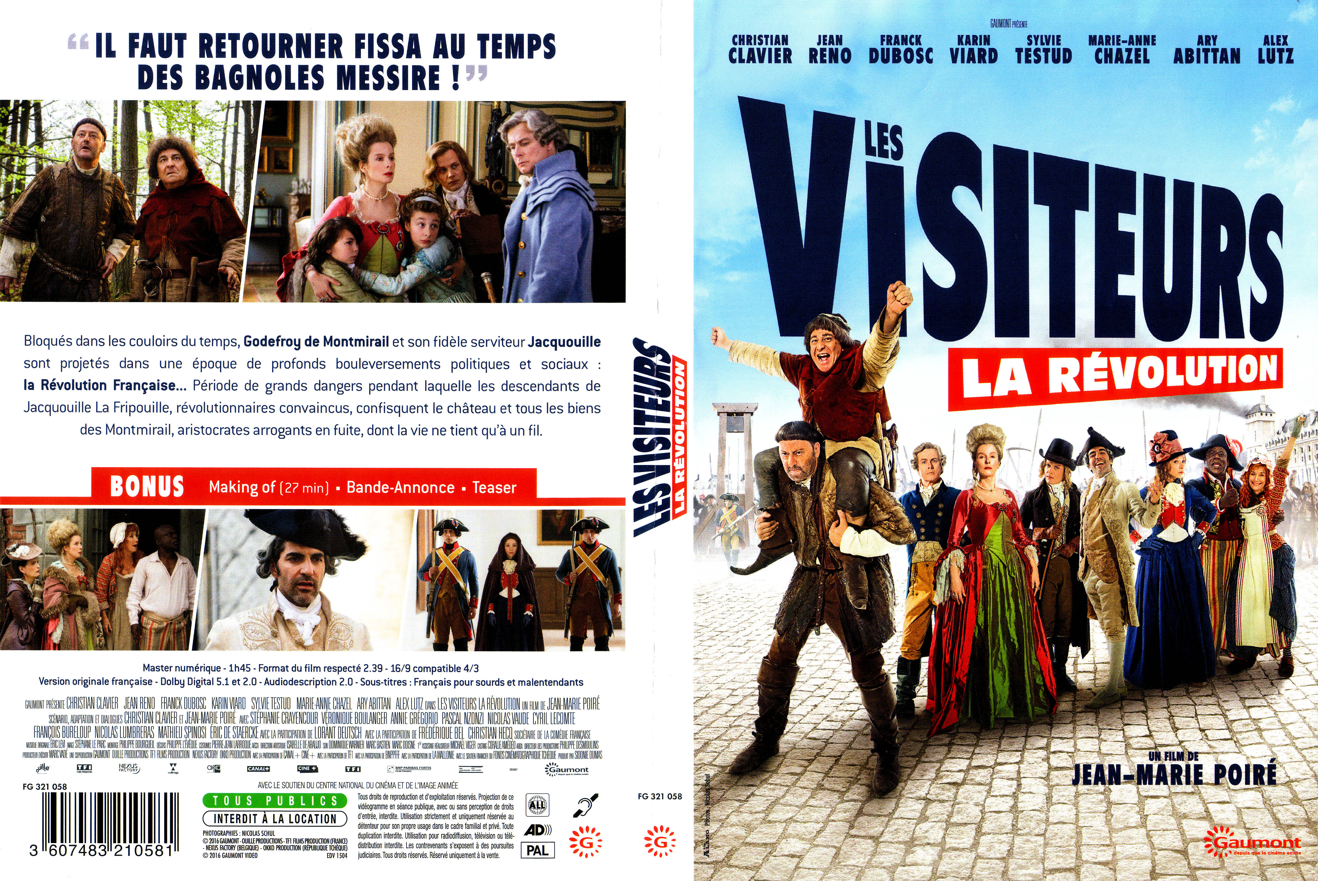 Jaquette DVD Les Visiteurs La Rvolution