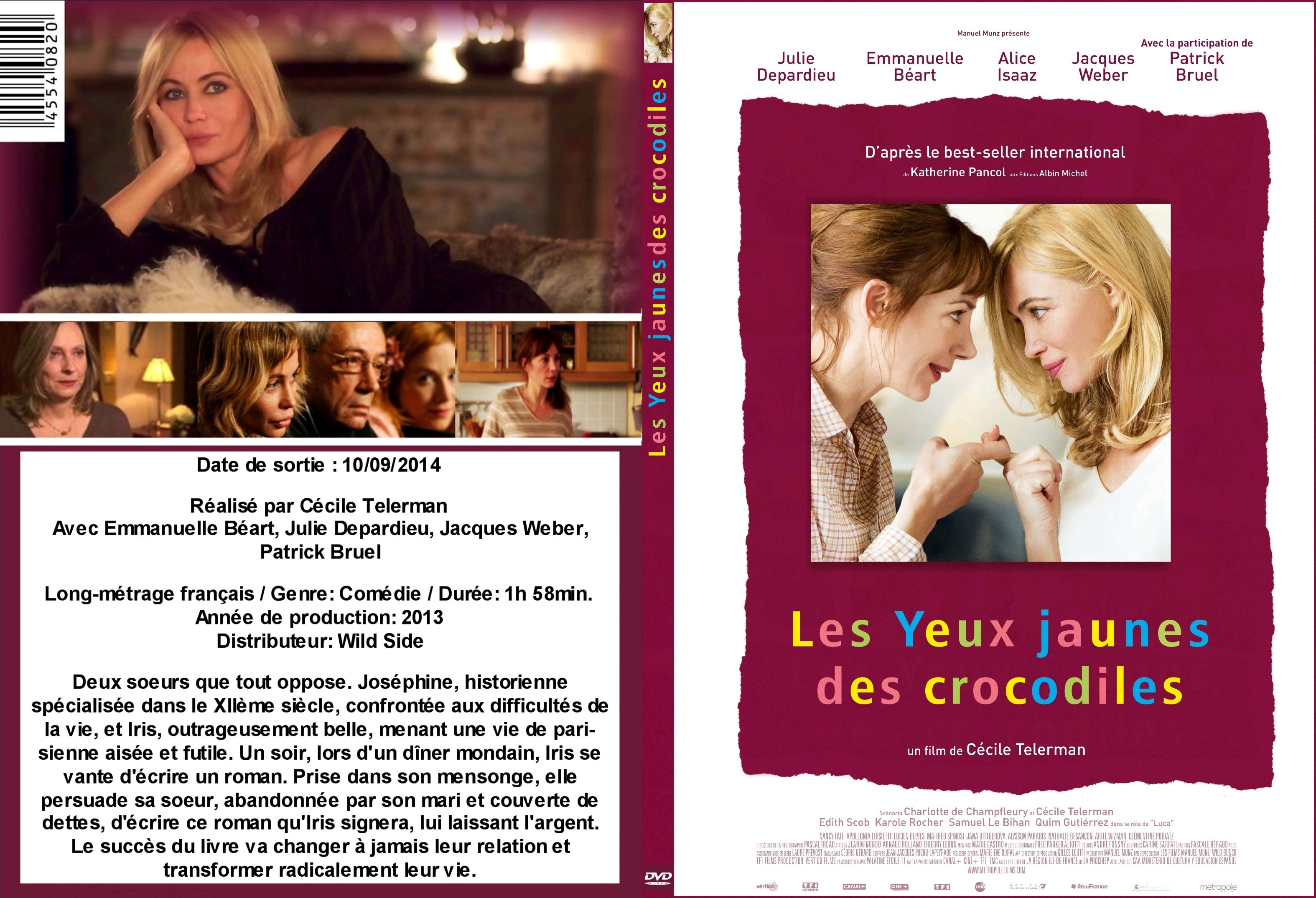 Jaquette DVD Les Yeux jaunes des crocodiles custom - SLIM