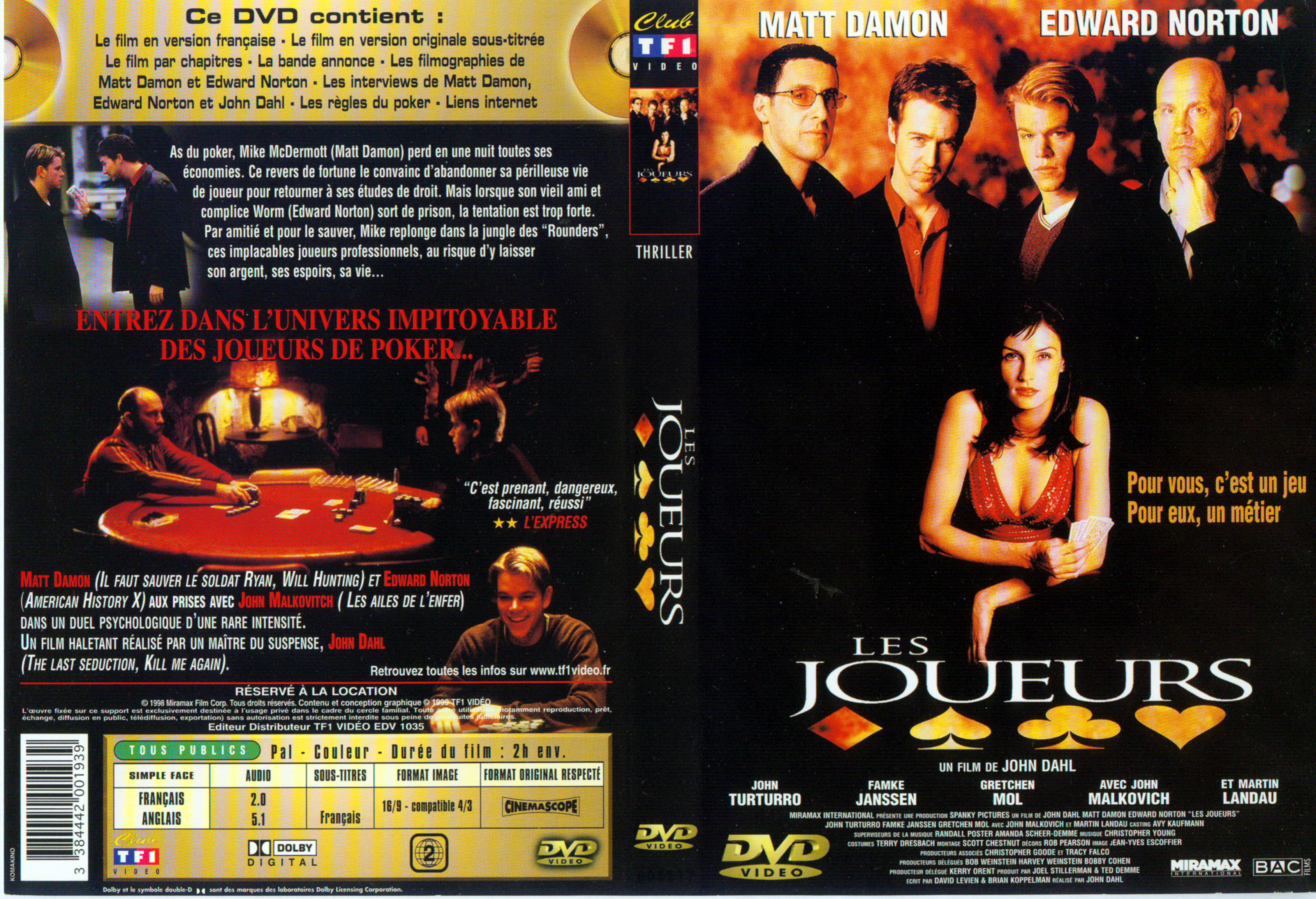 Jaquette DVD Les  joueurs v2