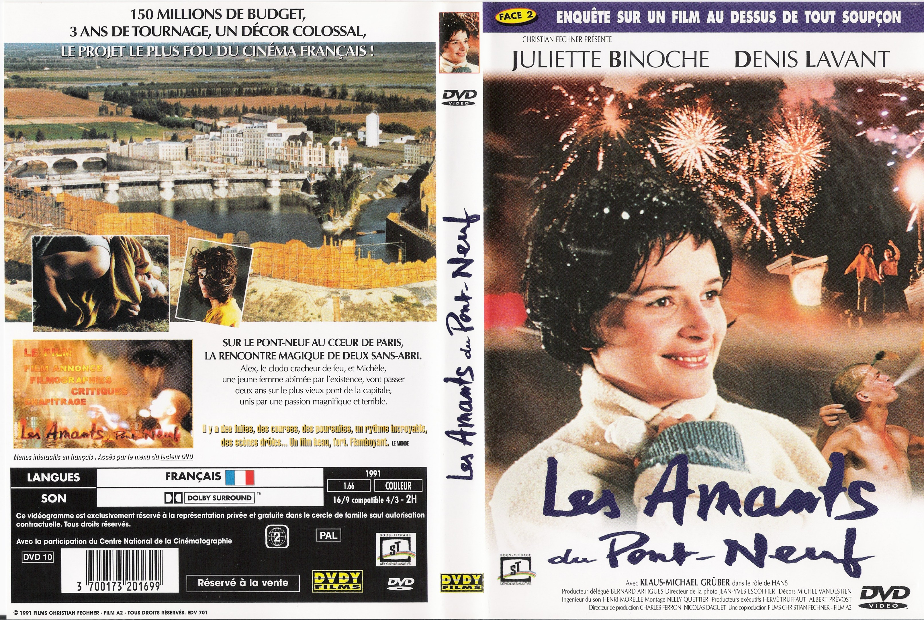 Jaquette DVD Les amants du Pont Neuf