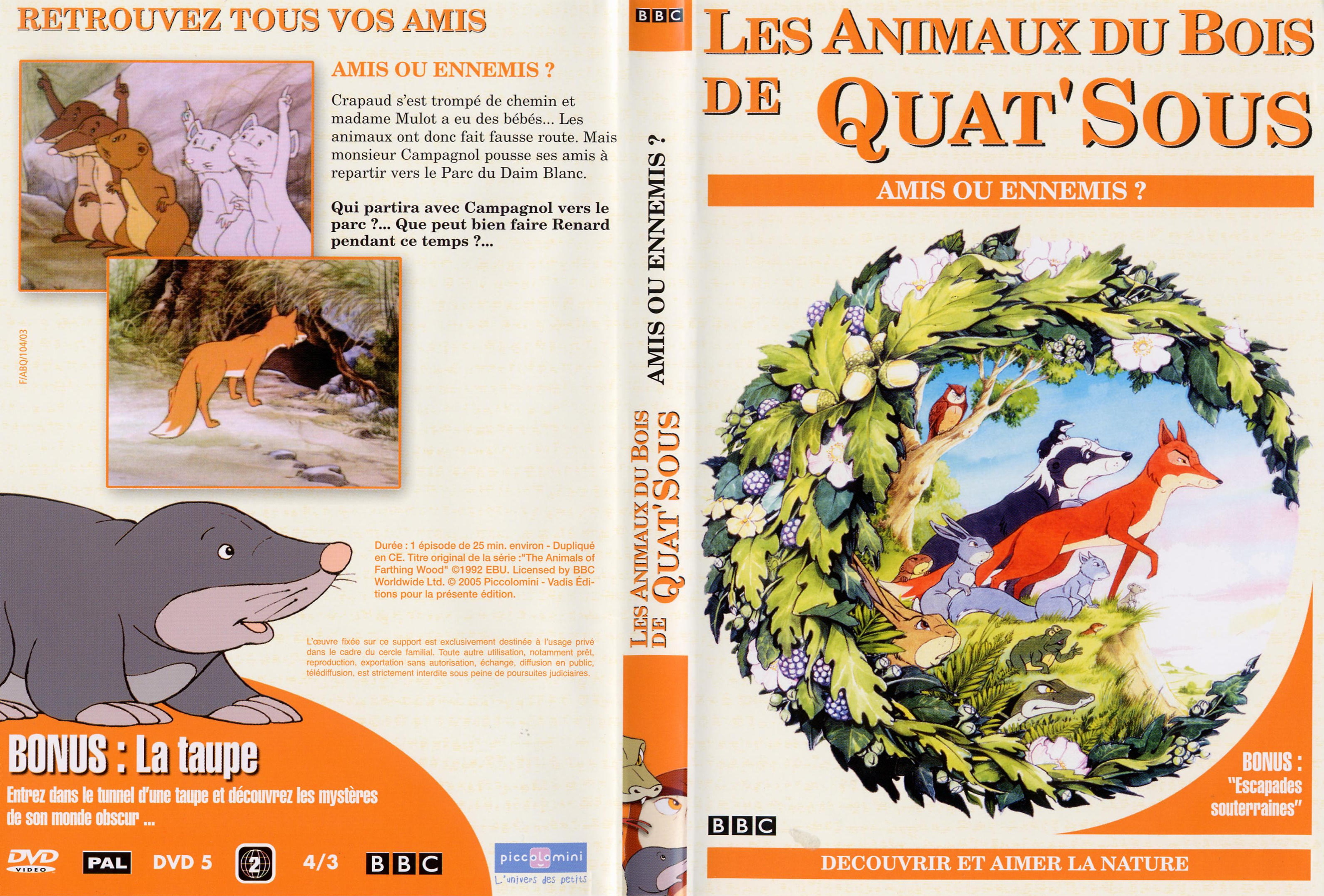 Jaquette DVD Les animaux du bois de Quat