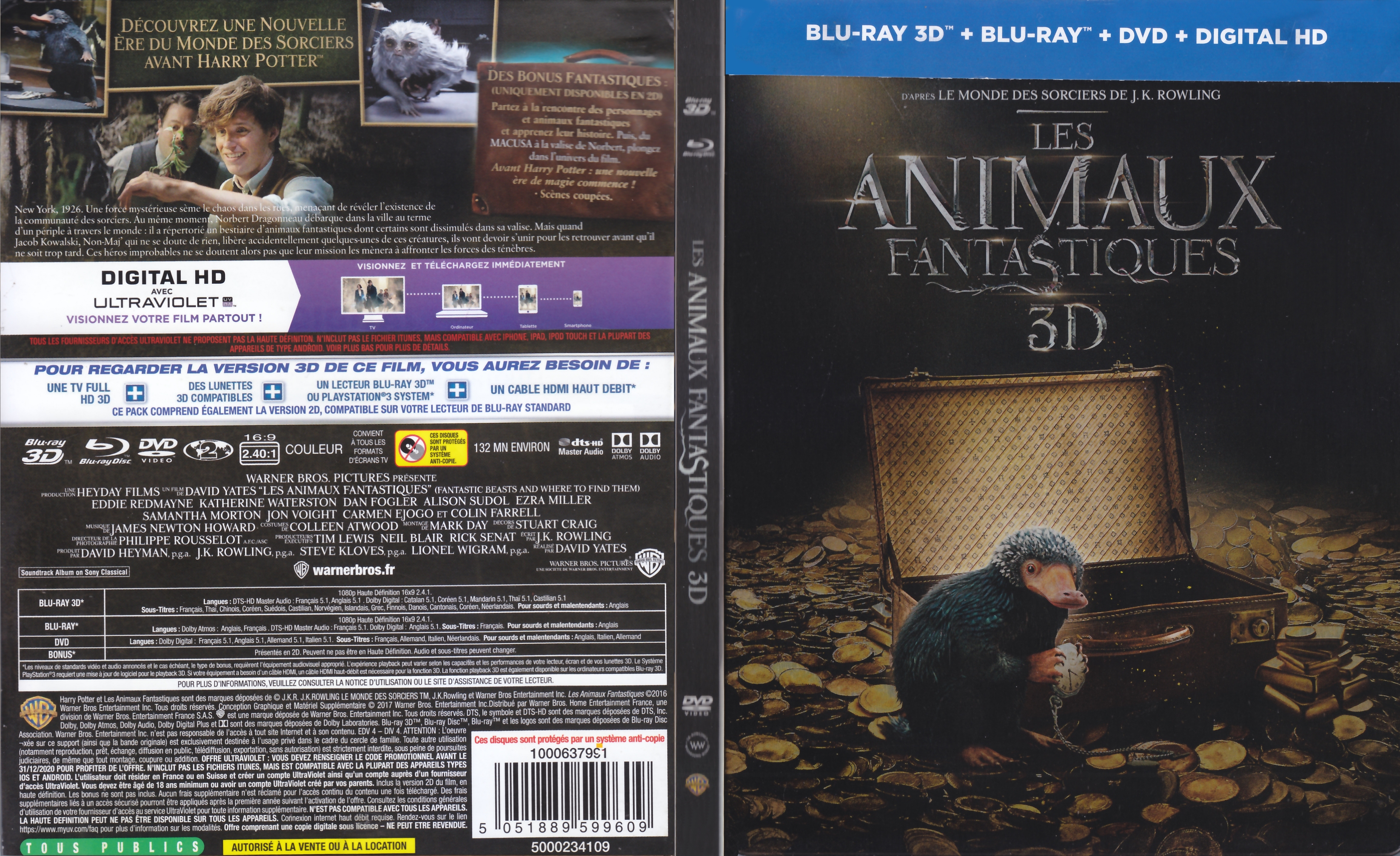 Jaquette DVD Les animaux fantastiques 3D (BLU-RAY)