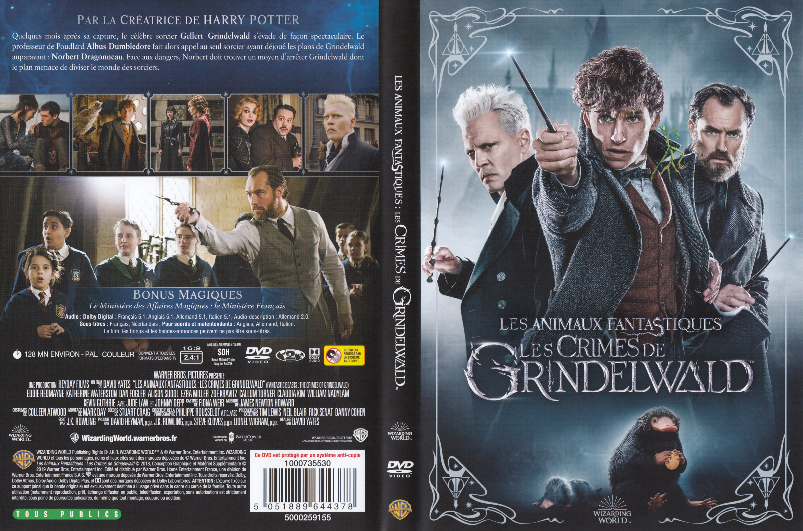Jaquette DVD Les animaux fantastiques Les crimes de Grindelwald