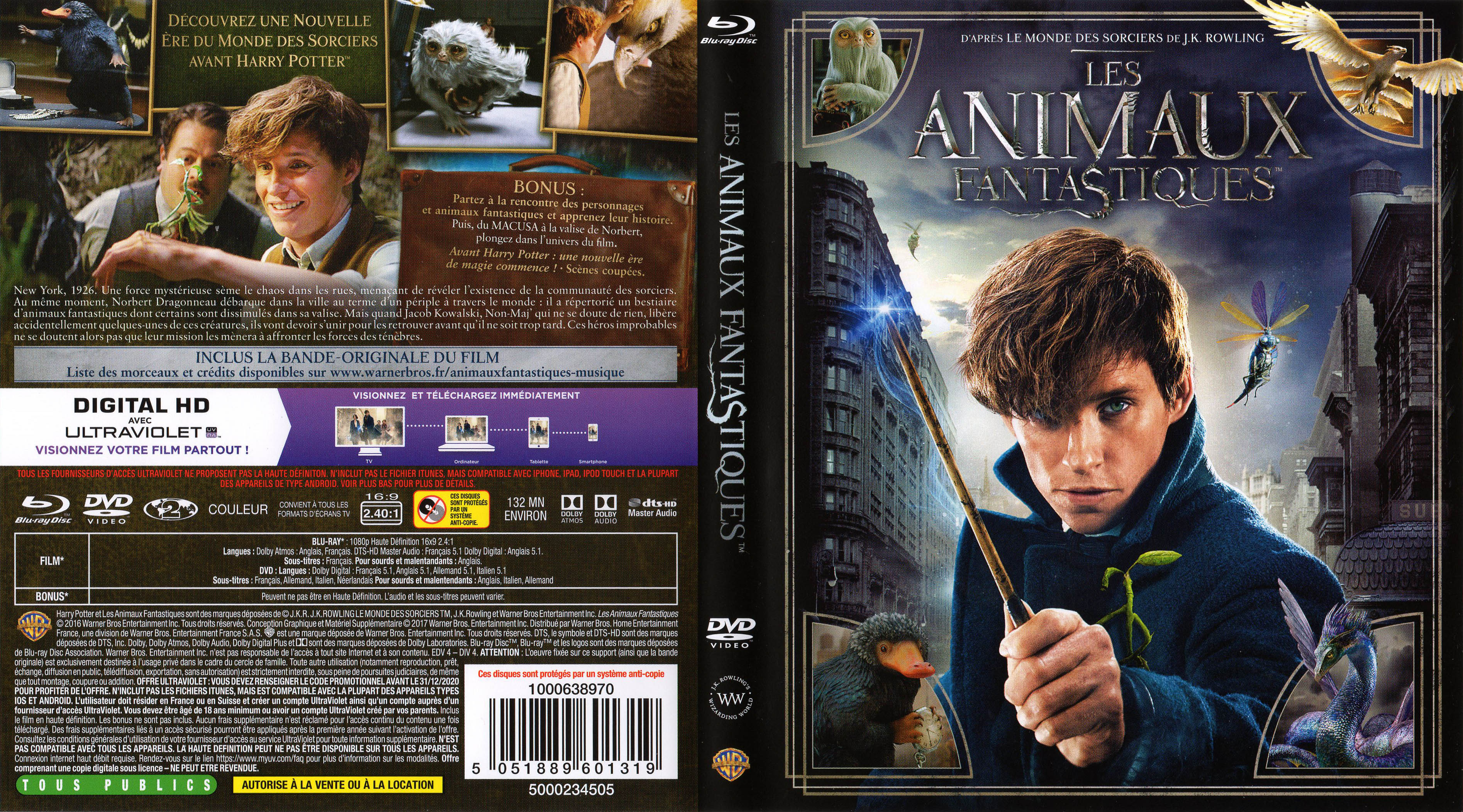 Jaquette DVD Les animaux fantastiques (BLU-RAY)
