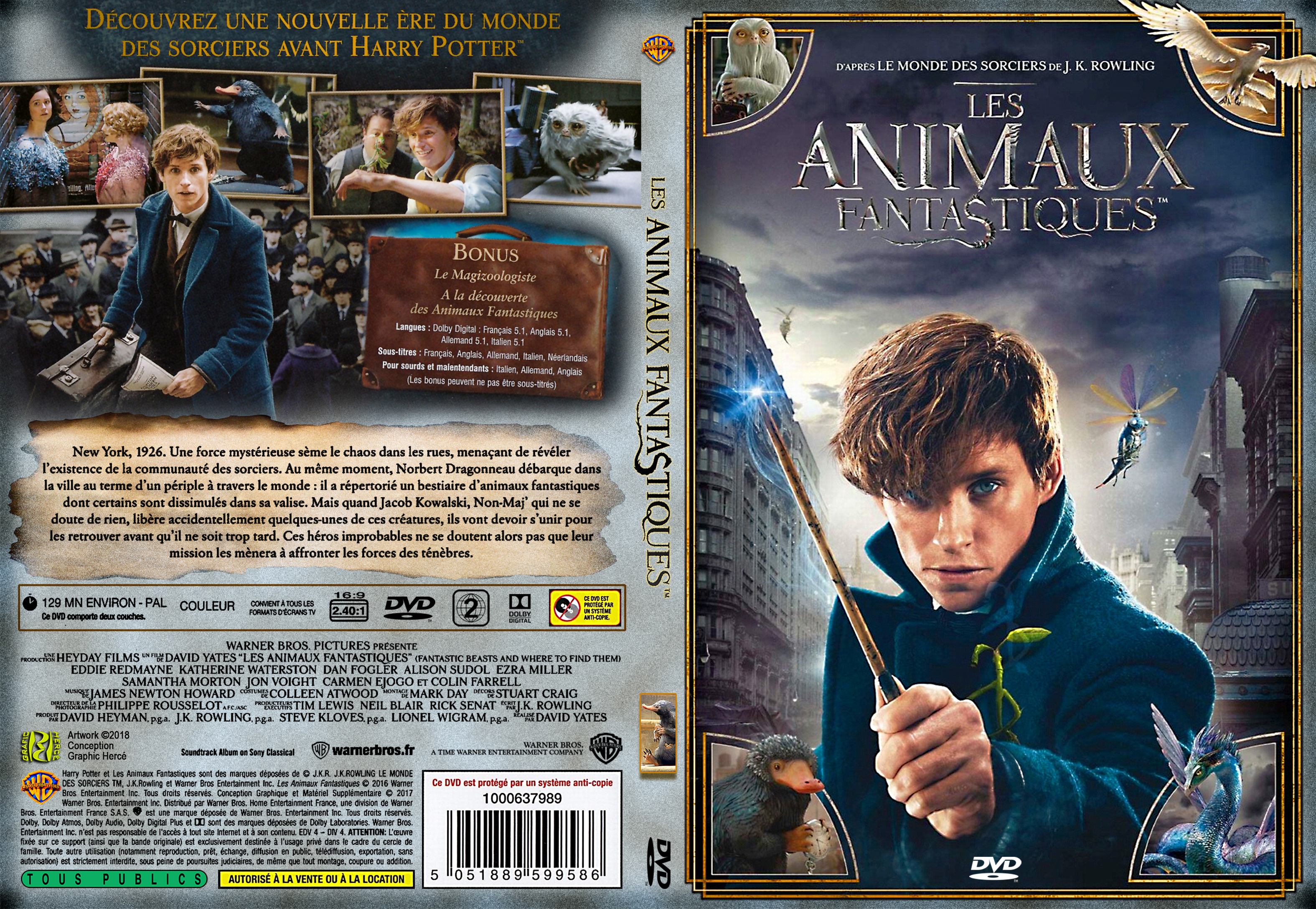 Jaquette DVD Les animaux fantastiques custom - SLIM