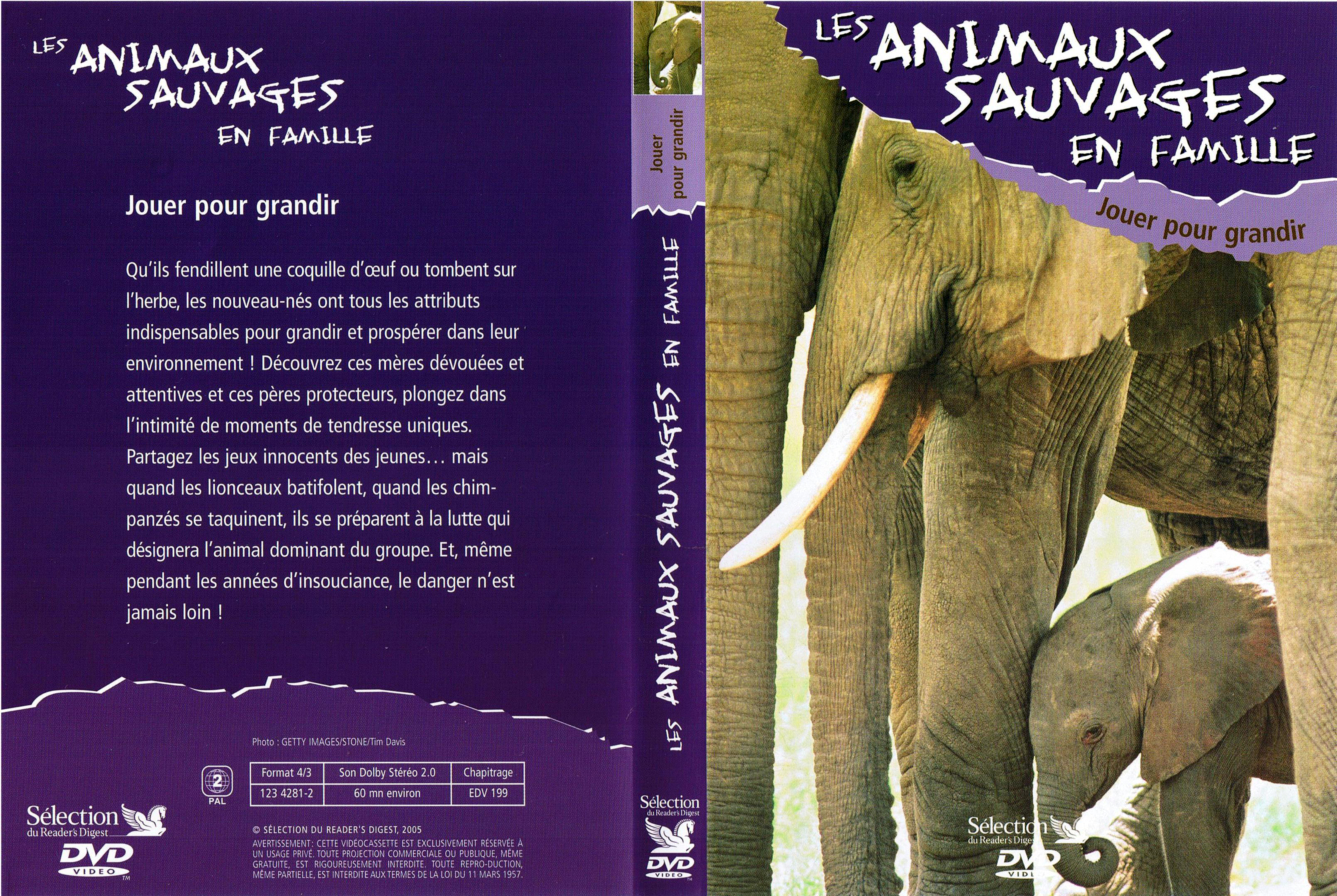Jaquette DVD Les animaux sauvages en famille