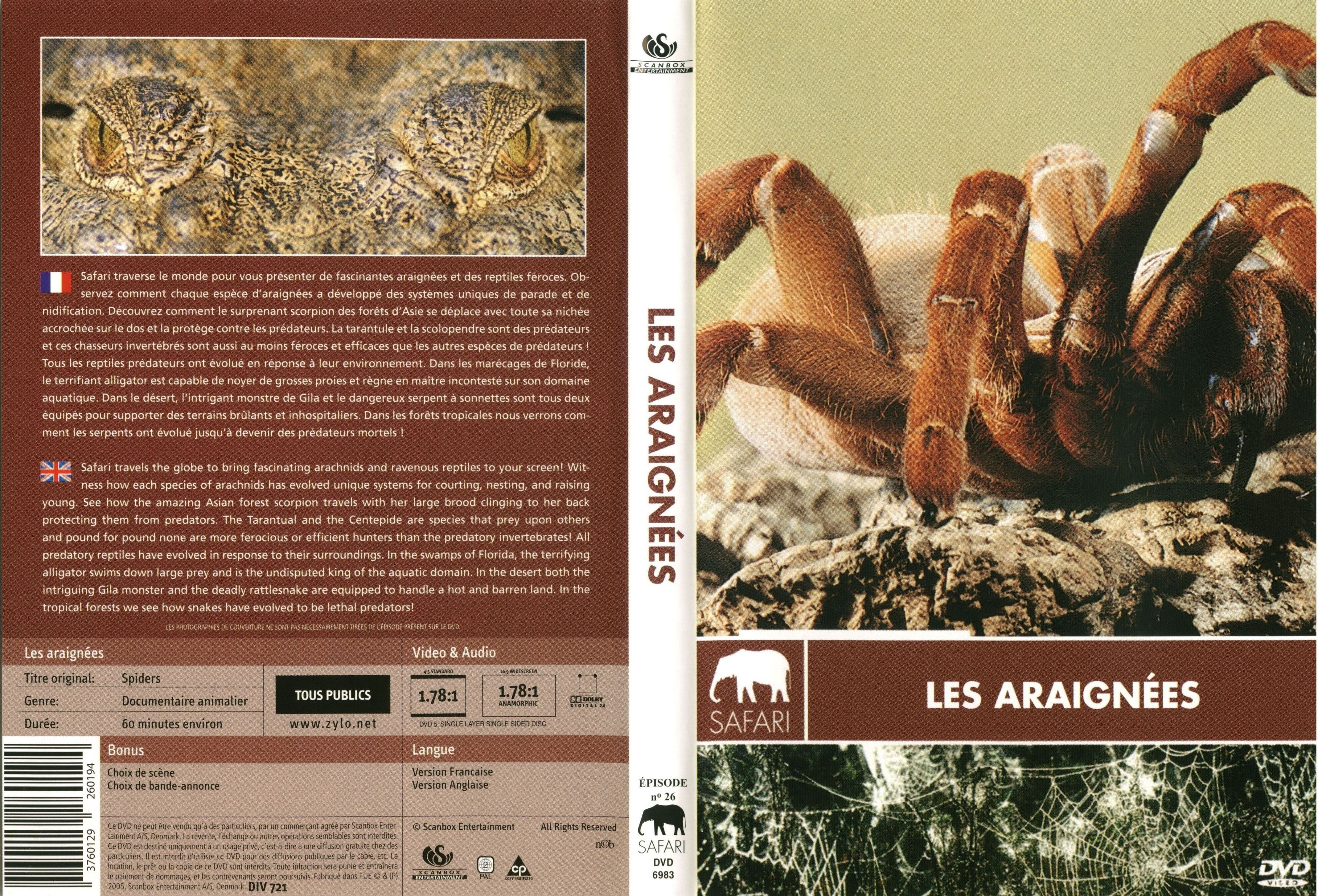 Jaquette DVD Les araignes (documentaire)