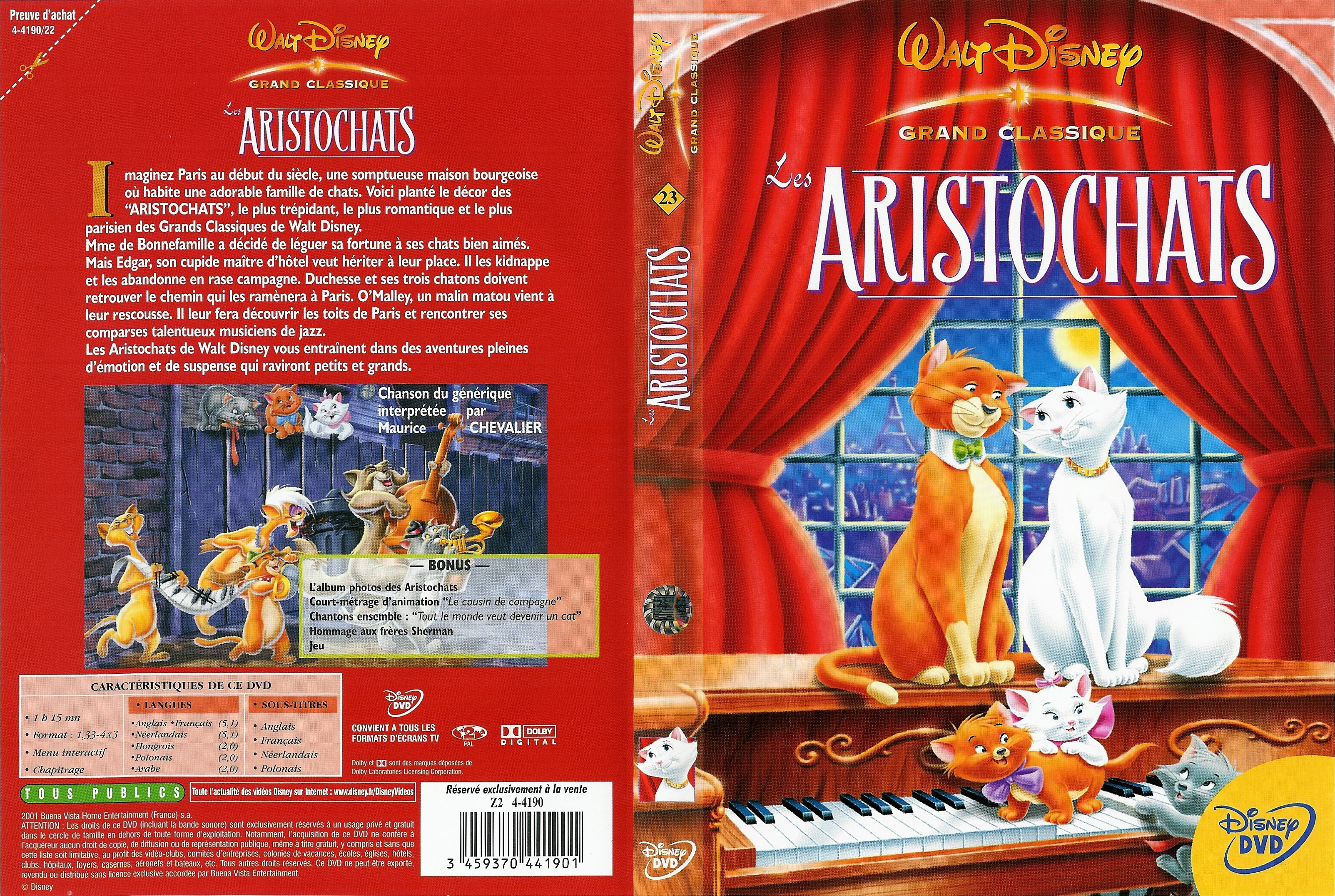 Jaquette DVD Les aristochats