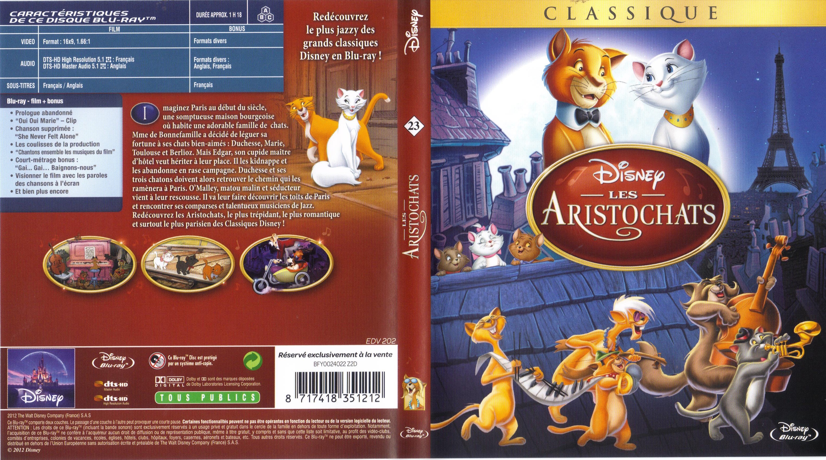 Jaquette DVD Les aristochats (BLU-RAY) v2
