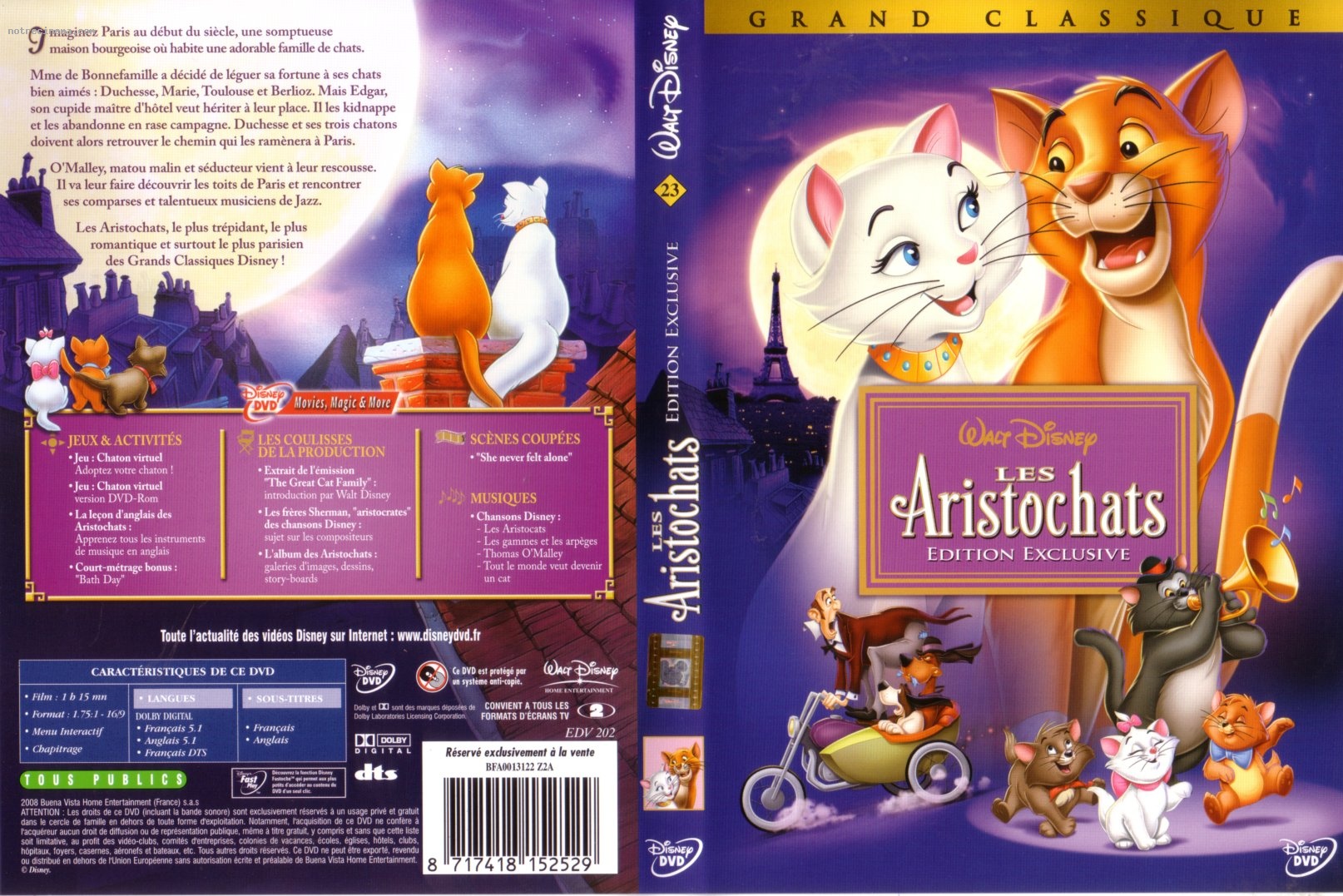 Jaquette DVD Les aristochats v3