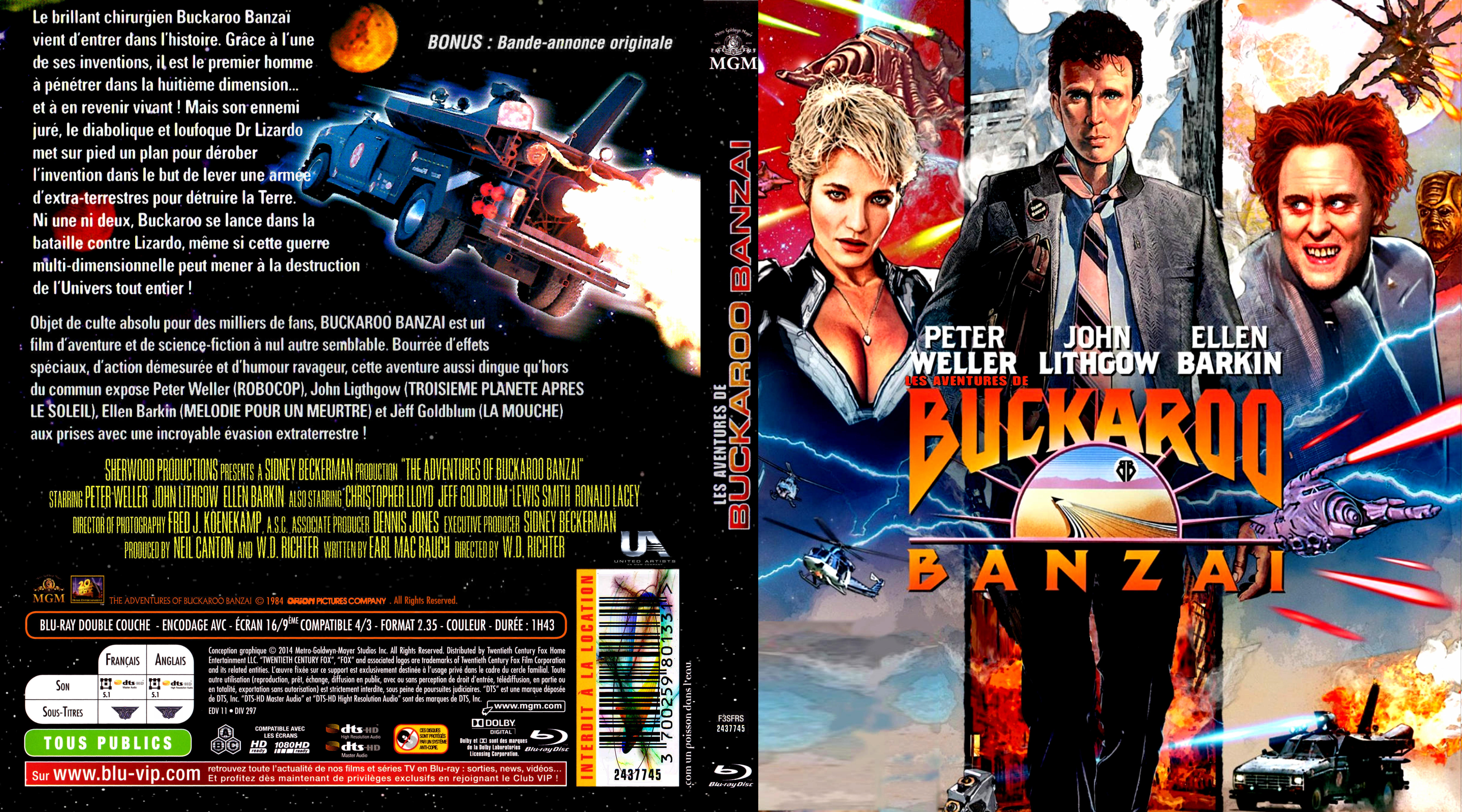 Jaquette DVD Les aventures de Buckaroo Banzai custom (BLU-RAY)