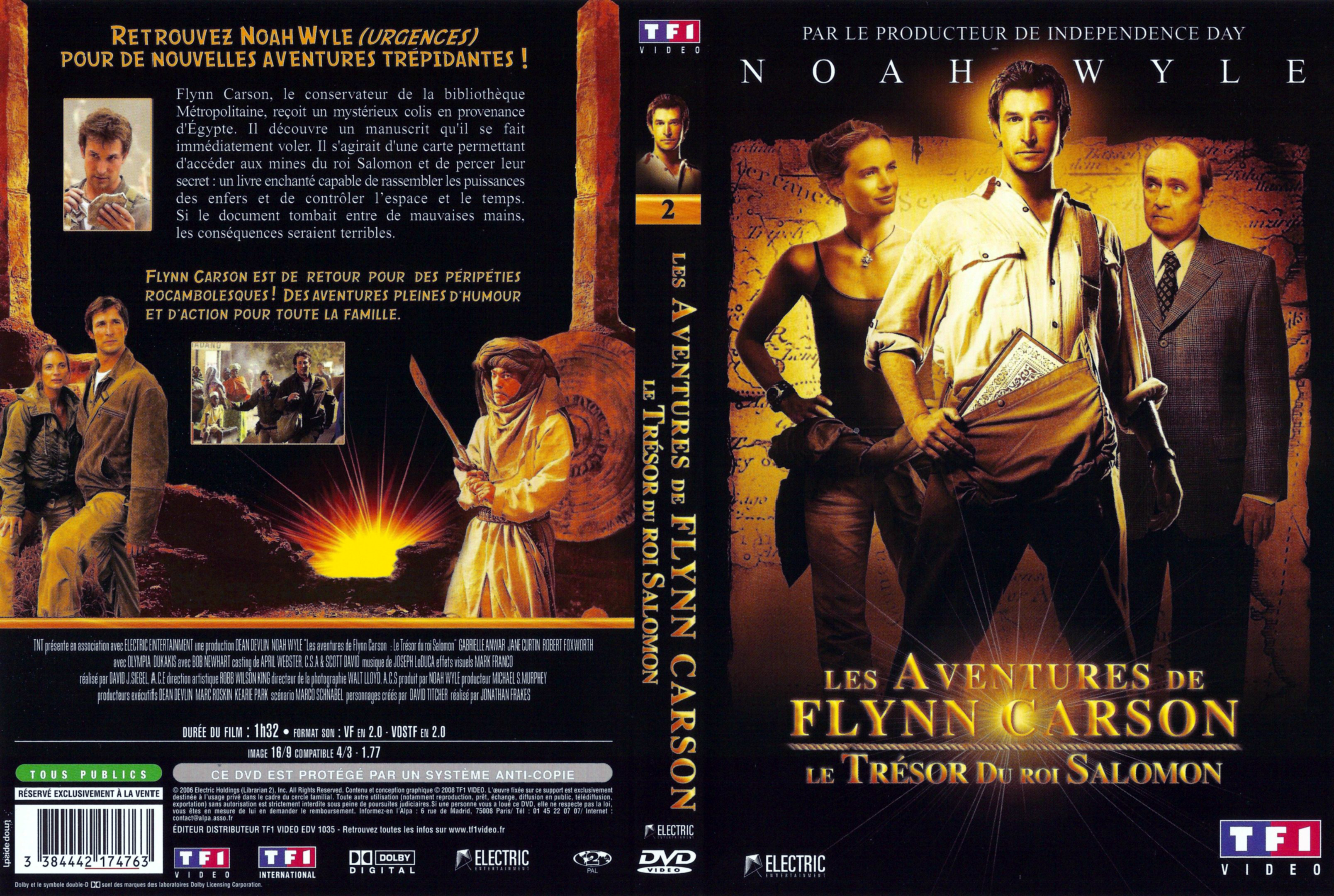 Jaquette DVD Les aventures de Flynn Carson - Le trsor du roi salomon