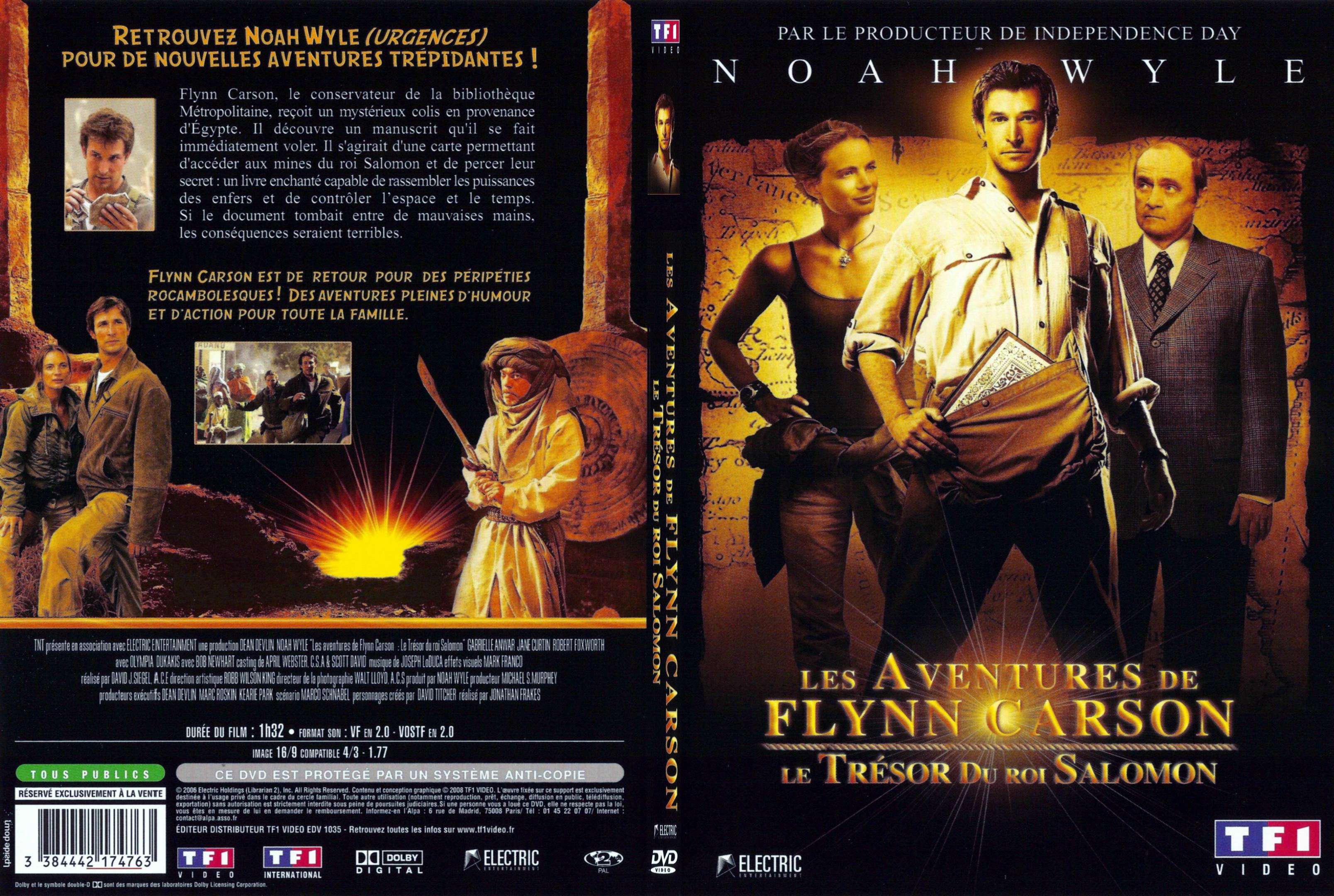Jaquette DVD Les aventures de Flynn Carson - Le trsor du roi salomon - SLIM