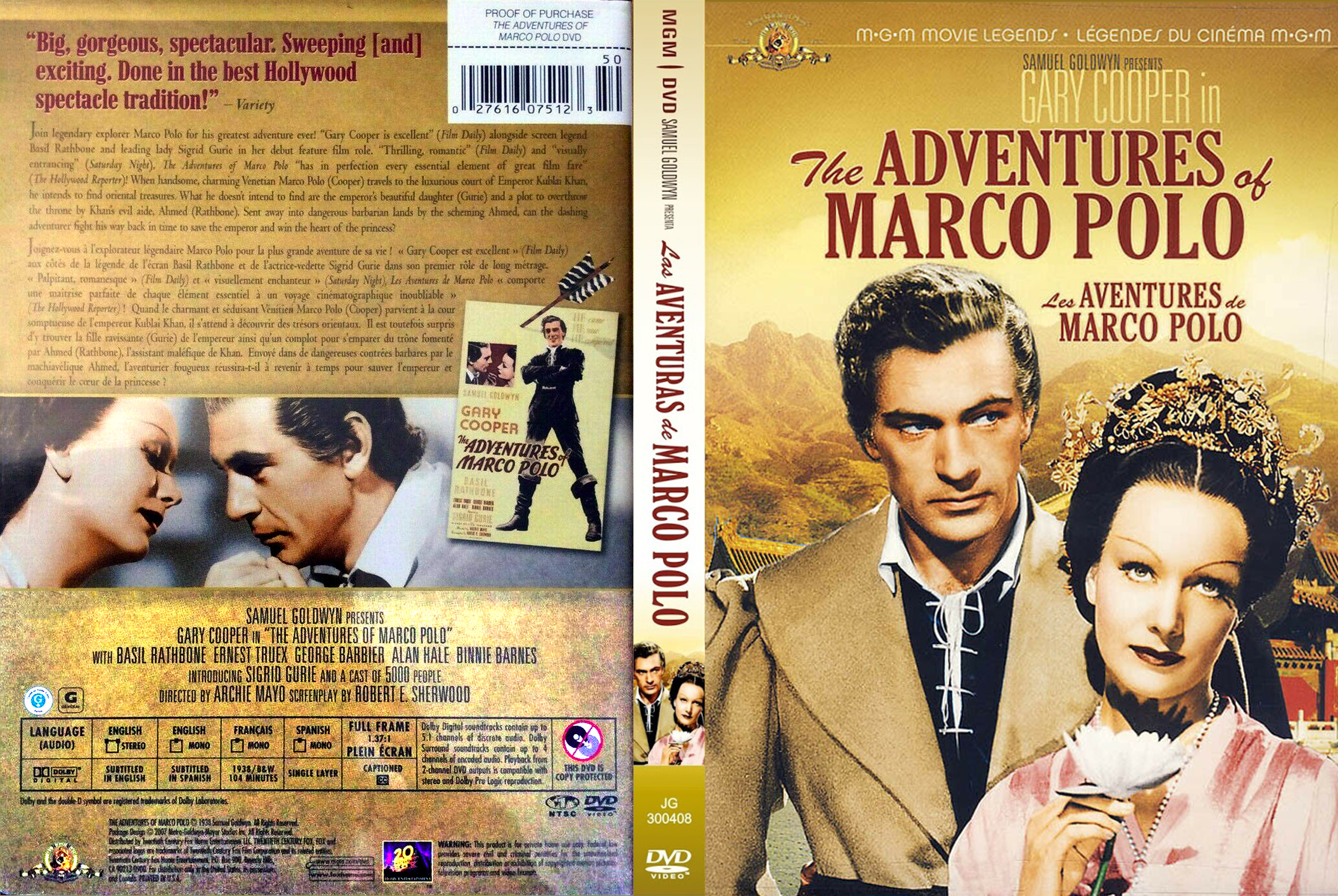 Jaquette DVD Les aventures de Marco Polo custom