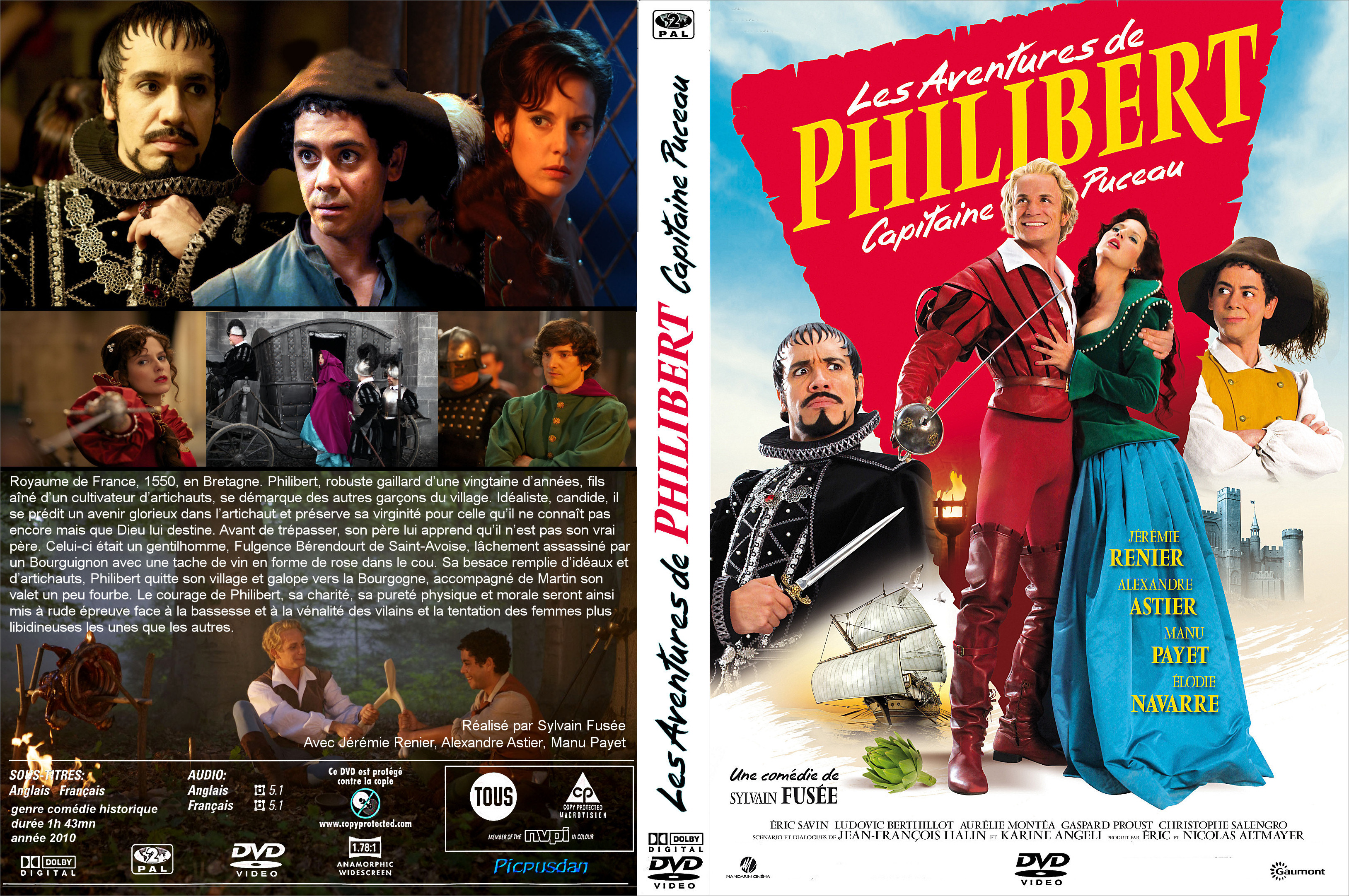 Jaquette DVD Les aventures de Philibert capitaine puceau custom